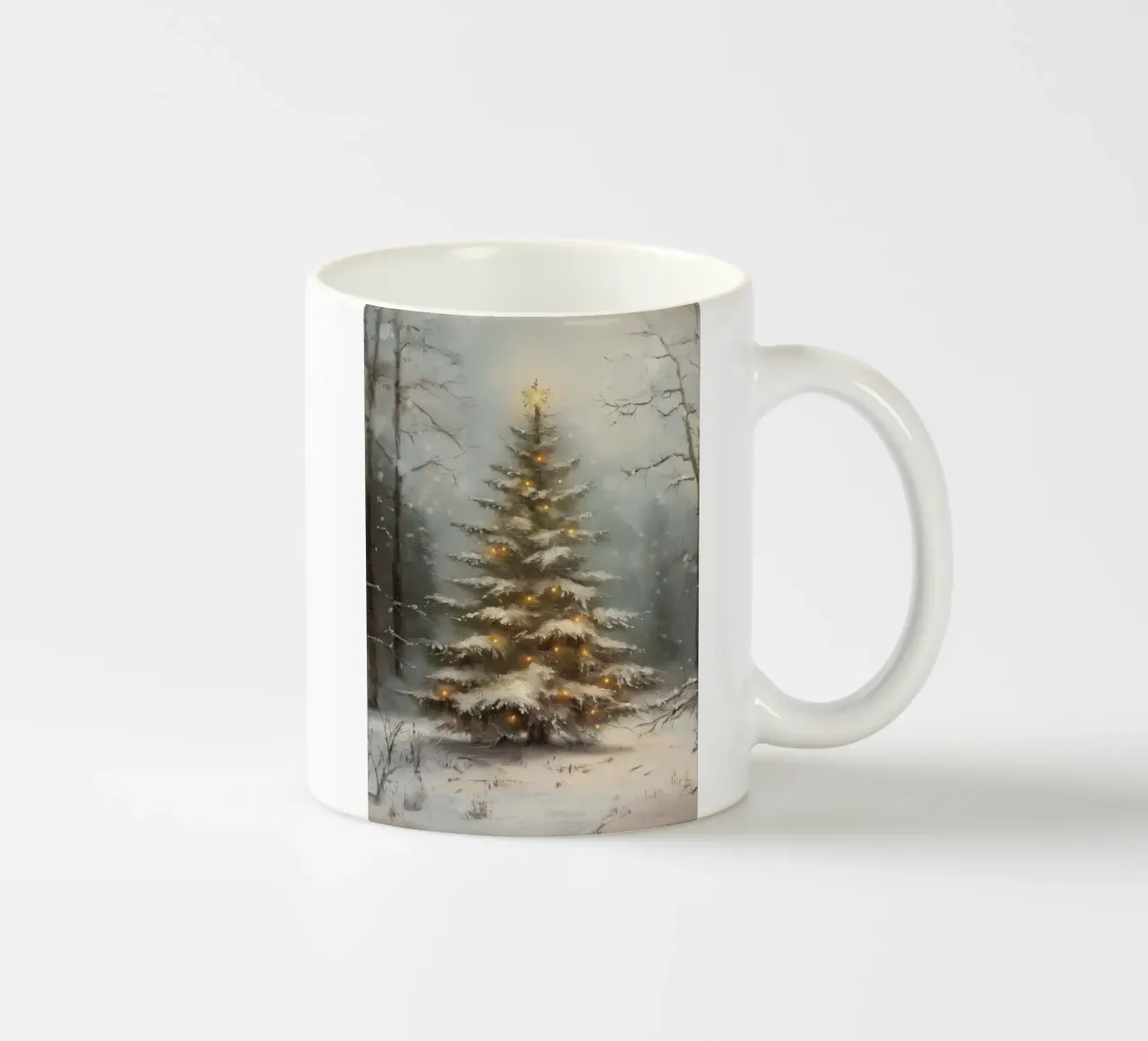 Sapin de Noël enneigé enchanté - Forêt d'hiver lumineuse mug en céramique de ClubArt