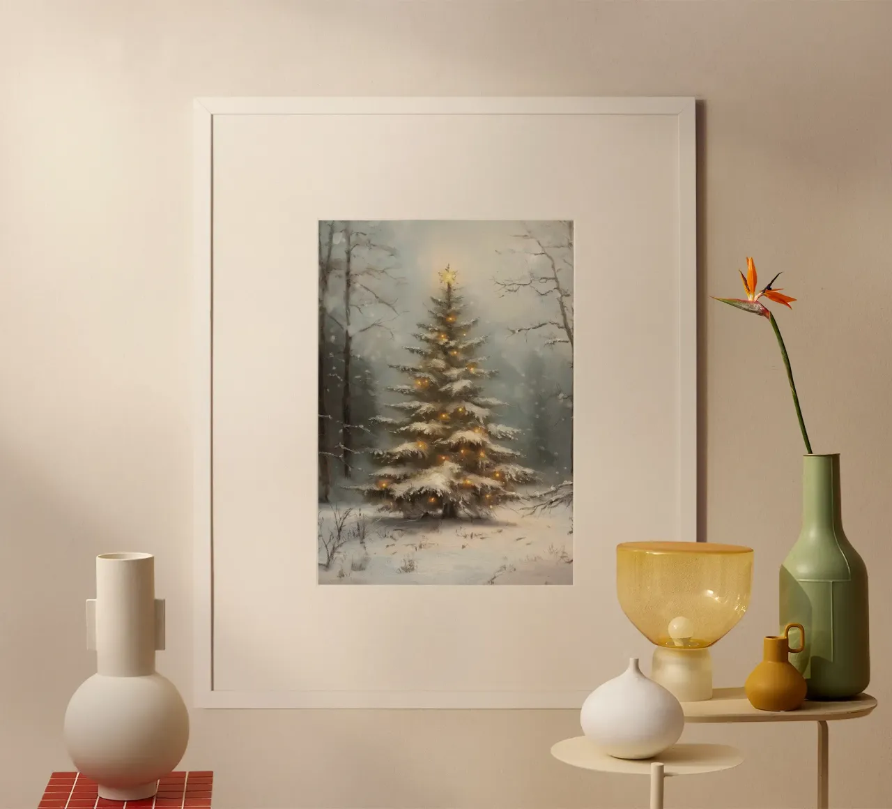 Sapin de Noël enneigé enchanté - Forêt d'hiver lumineuse hahnemühle de ClubArt