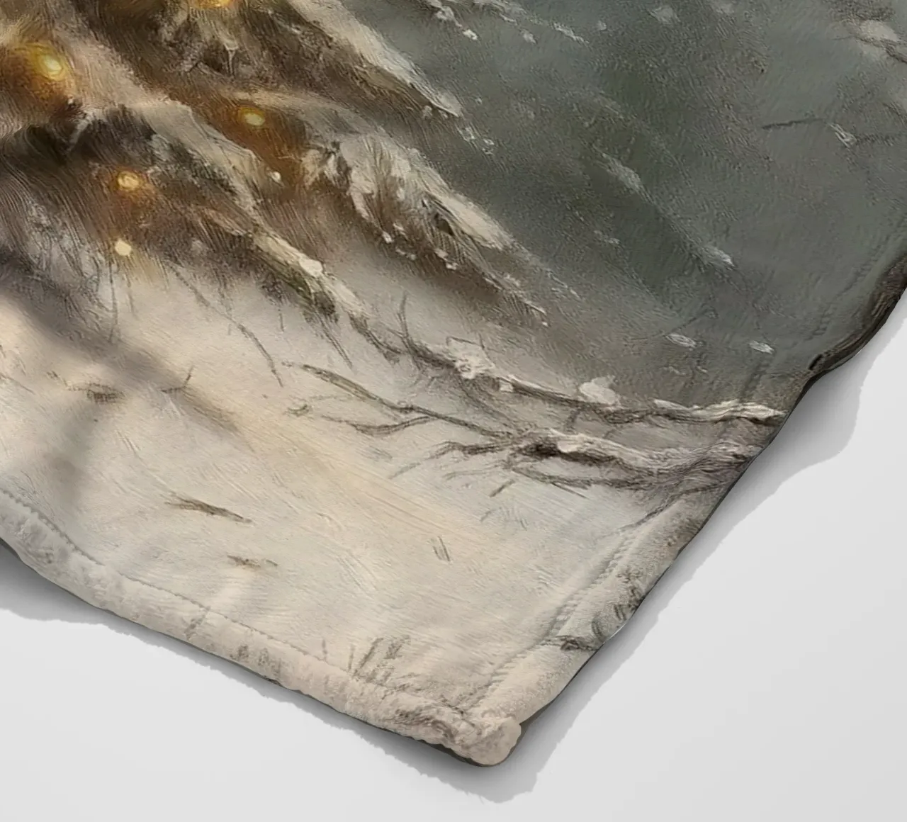 Enchanted Snowy Christmas Tree - Glowing Winter Forest fleece blanket by ClubArt