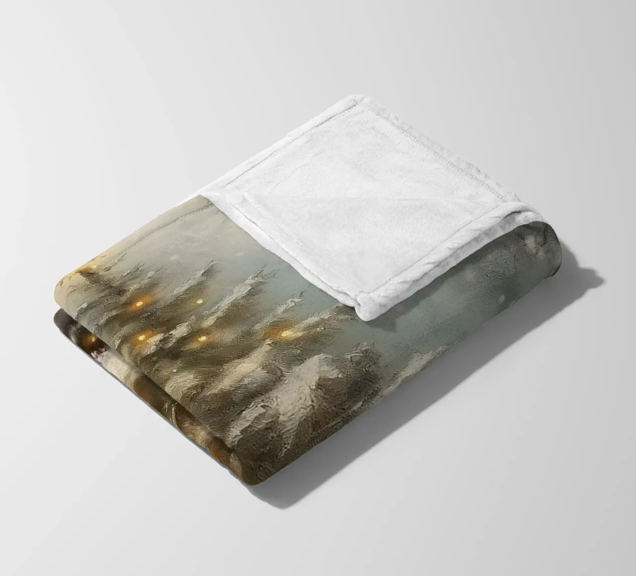 Enchanted Snowy Christmas Tree - Glowing Winter Forest fleece blanket by ClubArt