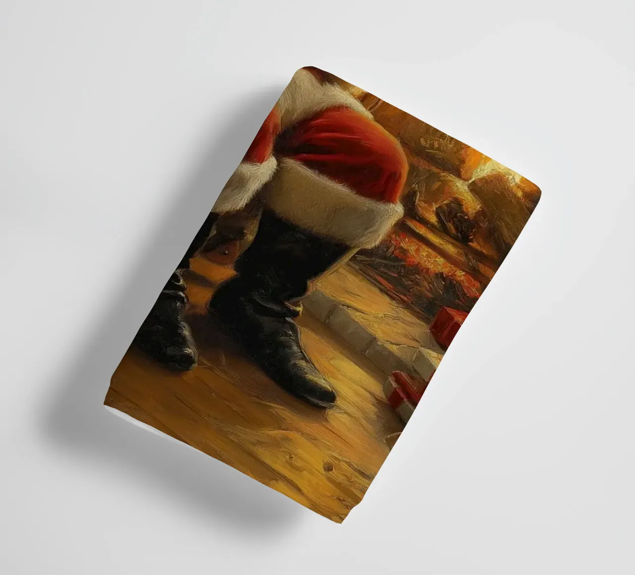 Père Noël au coin du feu - Art du conte de Noël chaleureux serviette de bain de ClubArt
