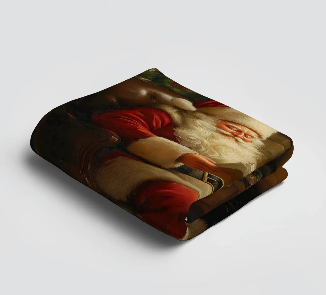 Père Noël au coin du feu - Art du conte de Noël chaleureux serviette de bain de ClubArt