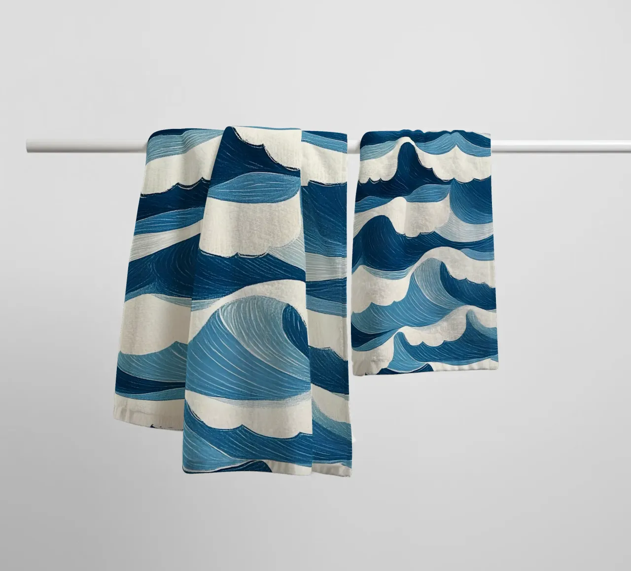 Ocean waves towel by Curious Canvas