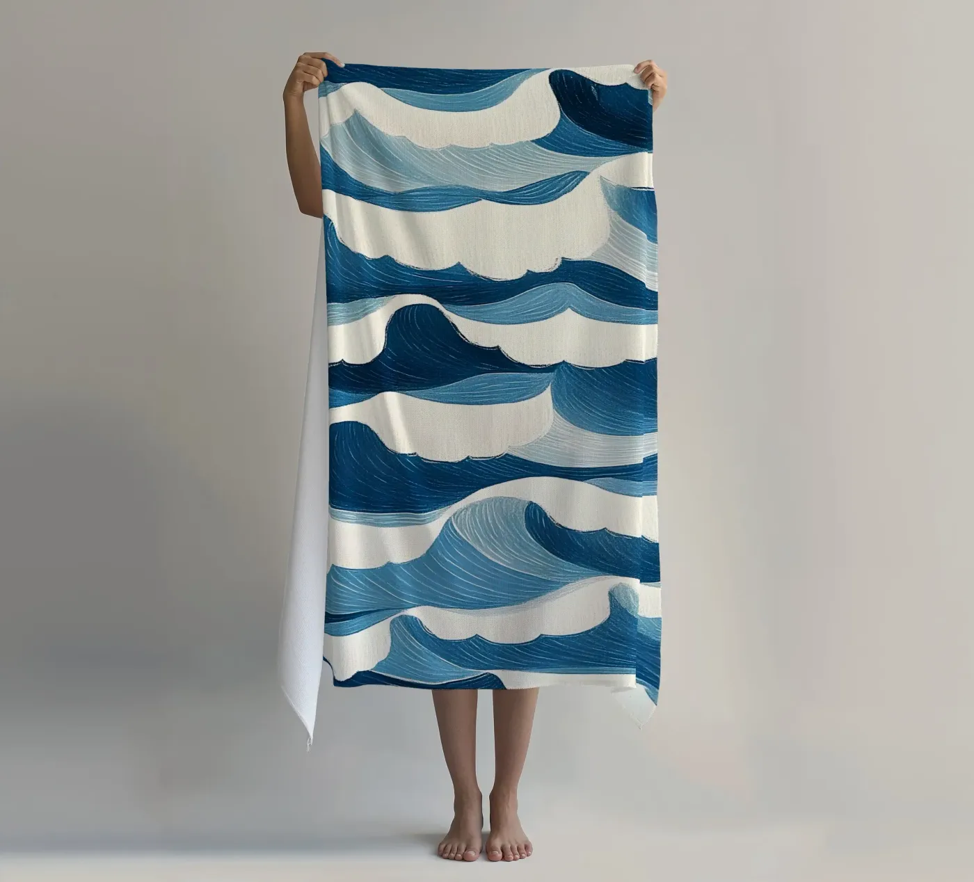 Oceaangolven strandhanddoek van Curious Canvas