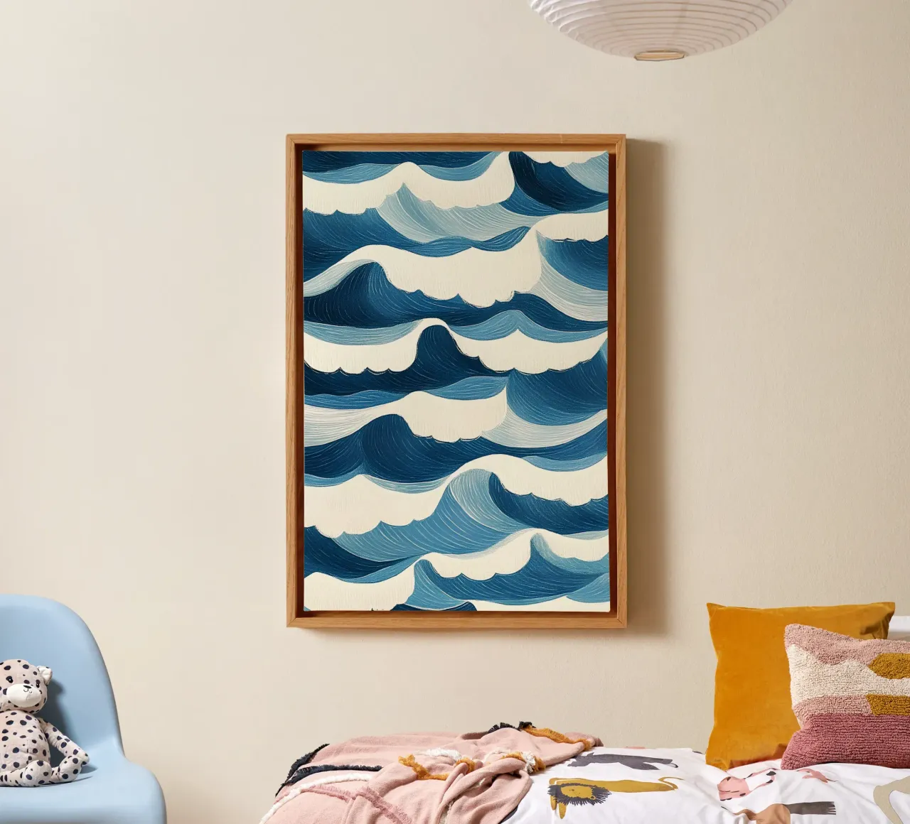 Oceaangolven canvas met Baklijst van Curious Canvas