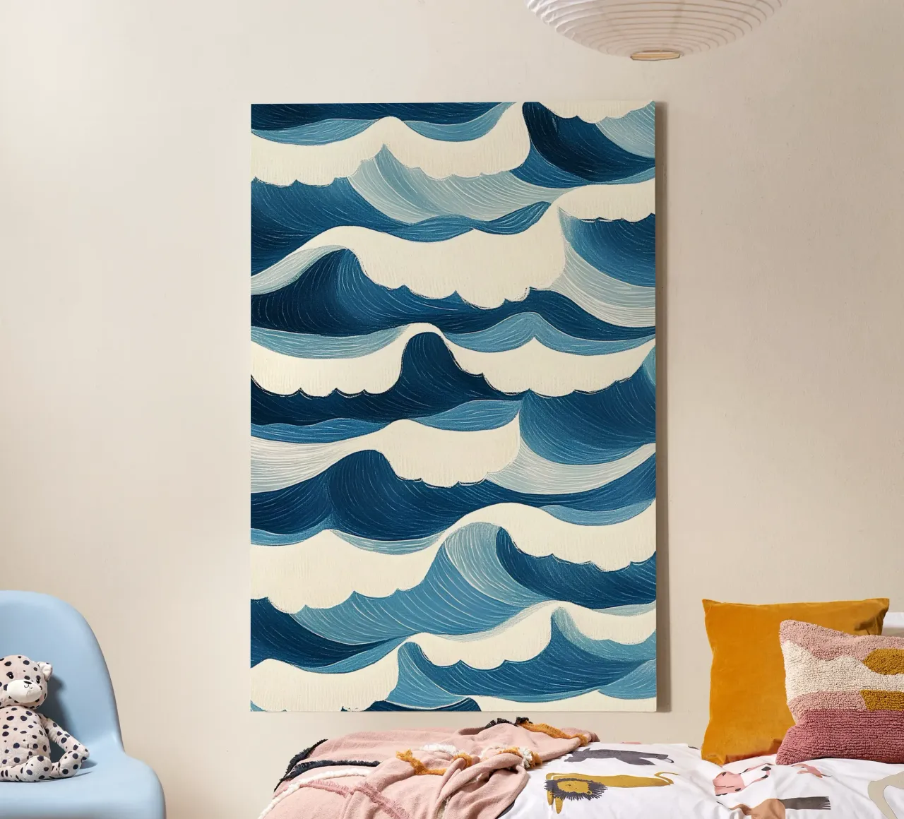 Oceaangolven canvas met Baklijst van Curious Canvas