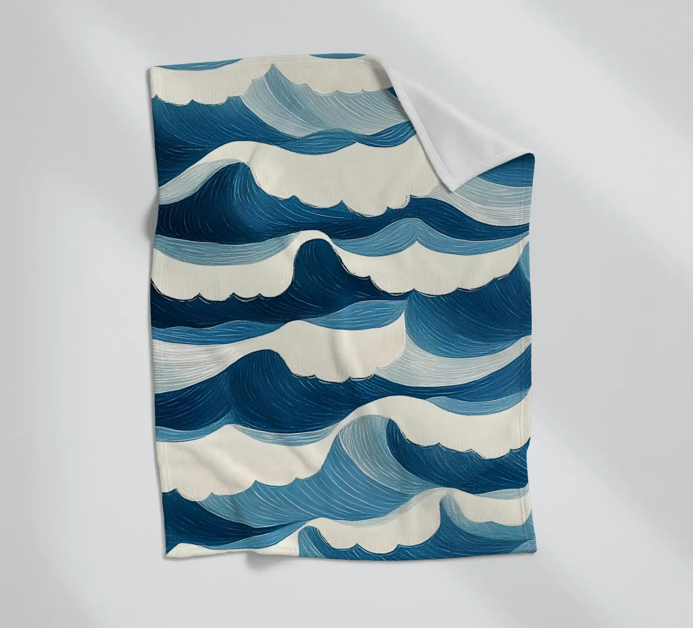 Ocean waves fleece blanket by Curious Canvas
