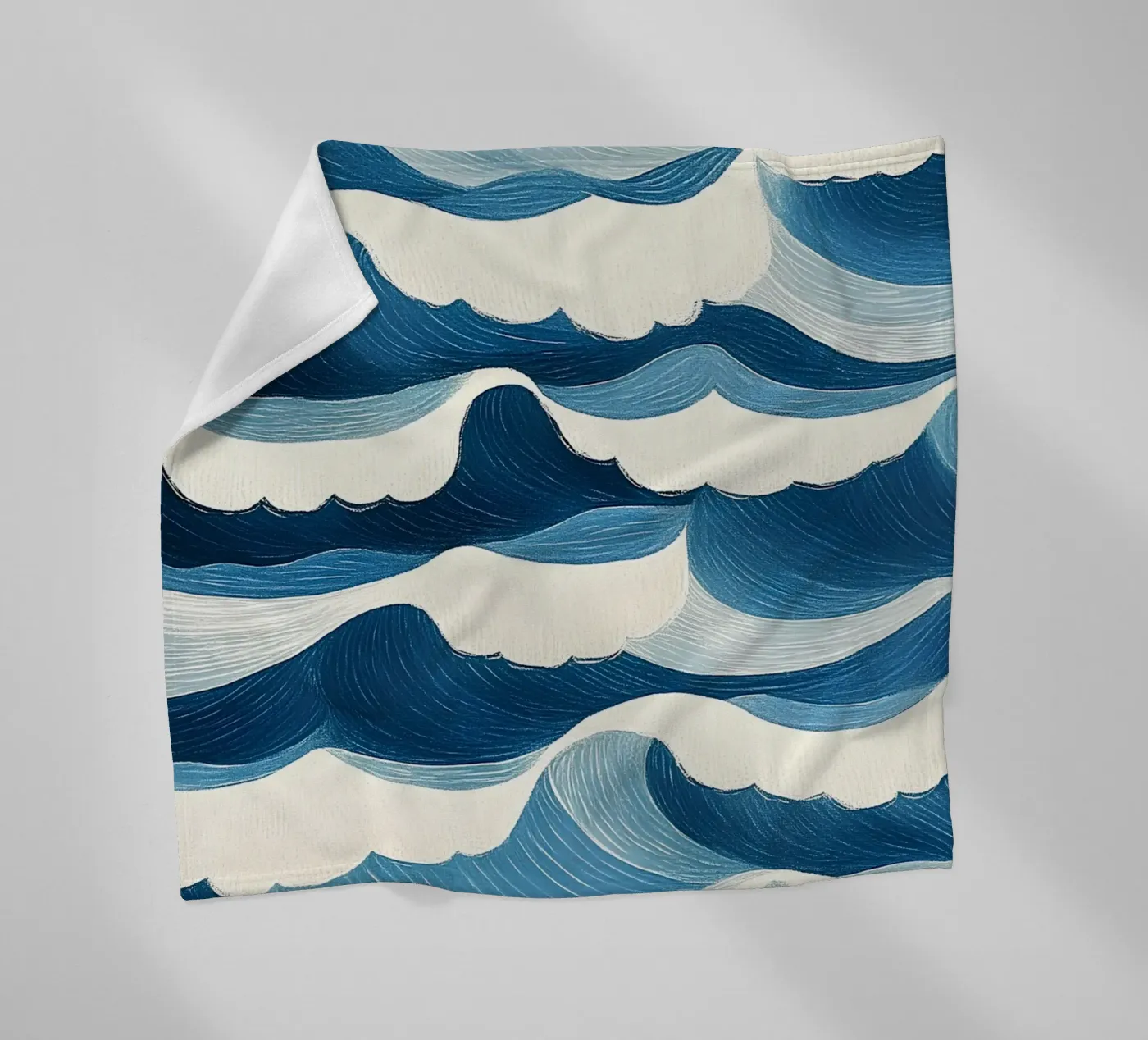 Ocean waves fleece blanket by Curious Canvas