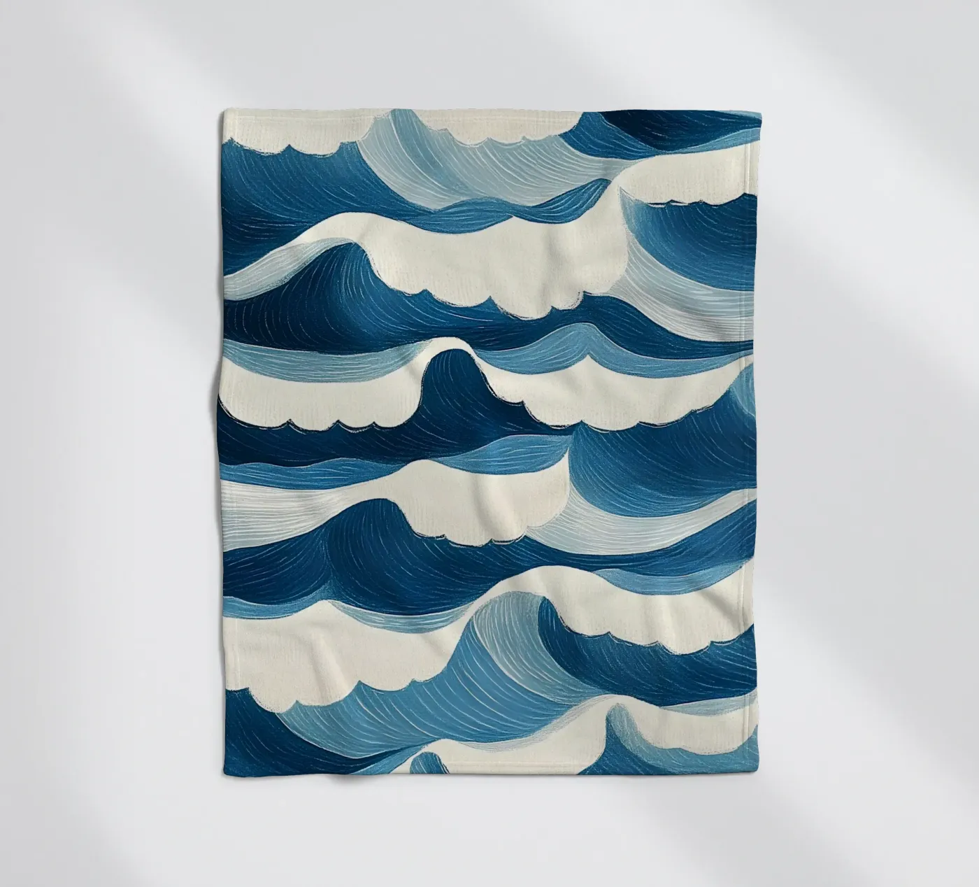 Ocean waves fleece blanket by Curious Canvas