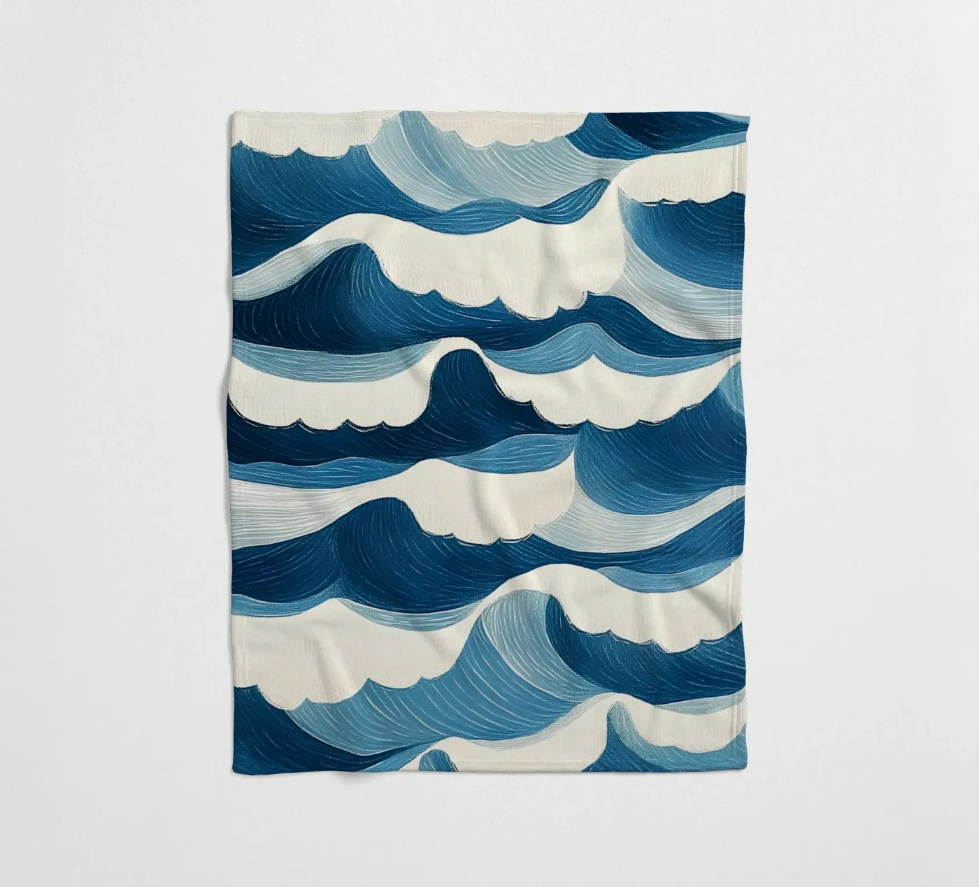 Ocean waves fleece blanket by Curious Canvas
