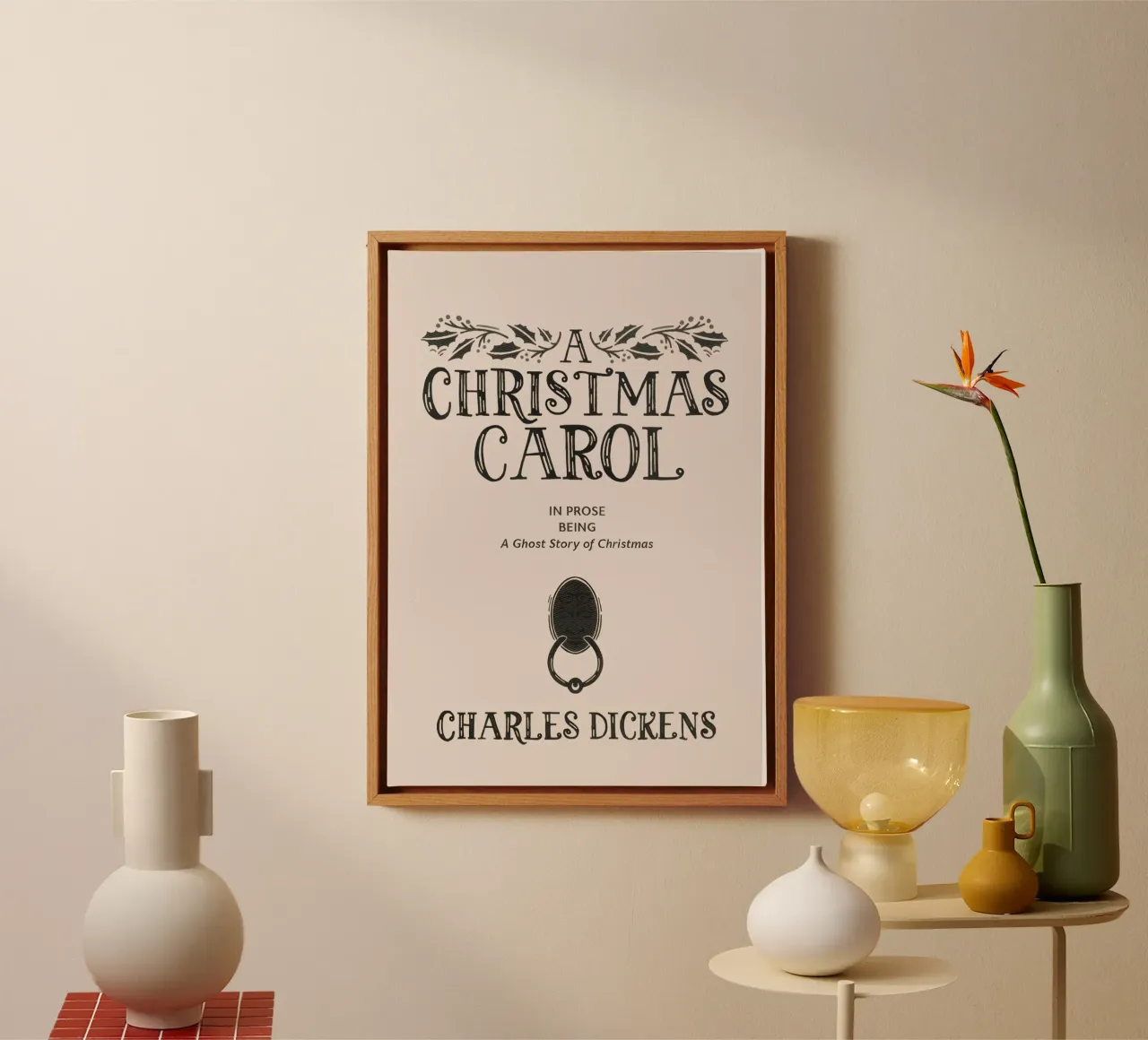 Un canto di Natale - Copertina vintage del libro di Dickens tela con Cornice a cassetta da ClubArt