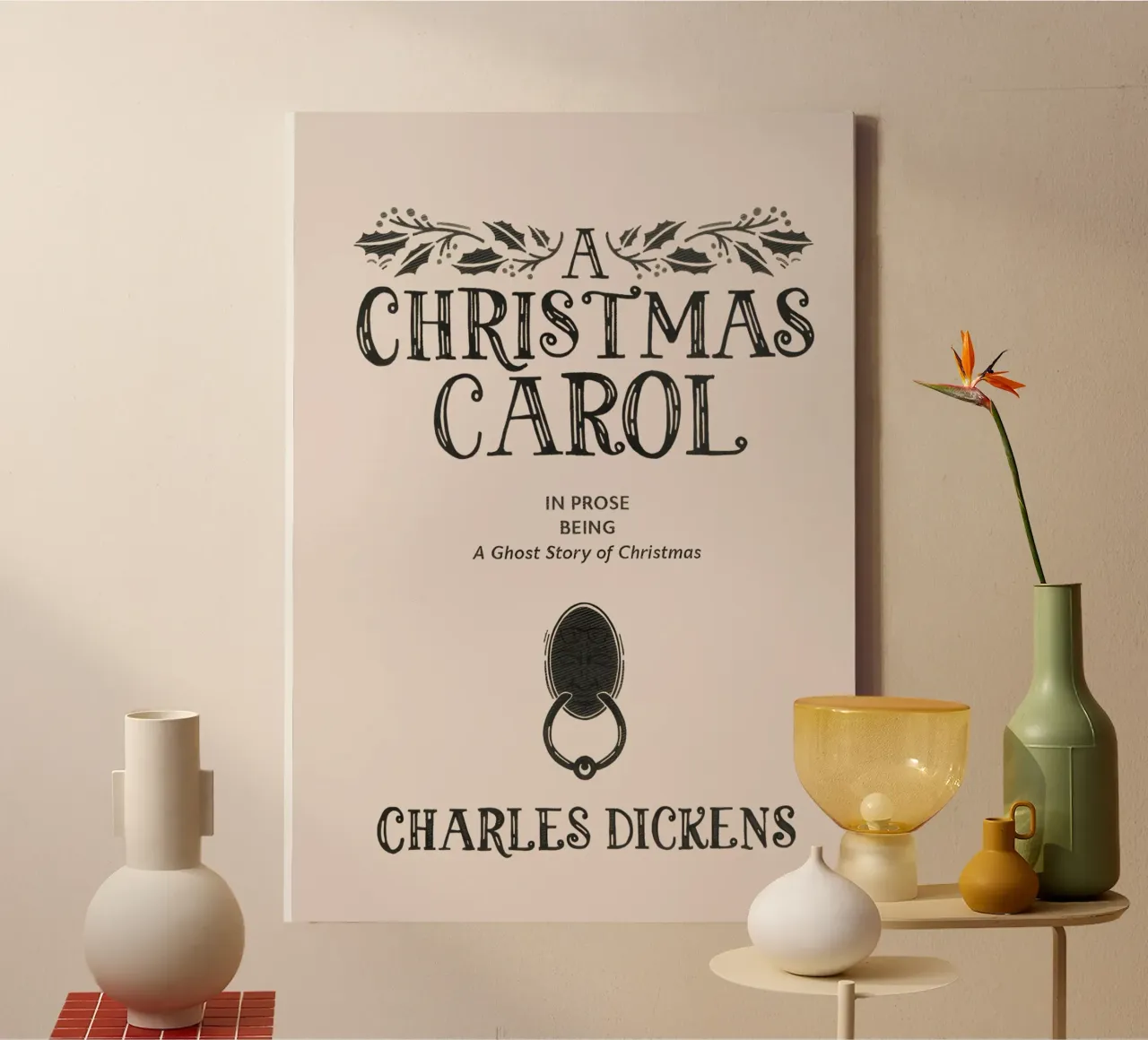 Un canto di Natale - Copertina vintage del libro di Dickens tela con Cornice a cassetta da ClubArt