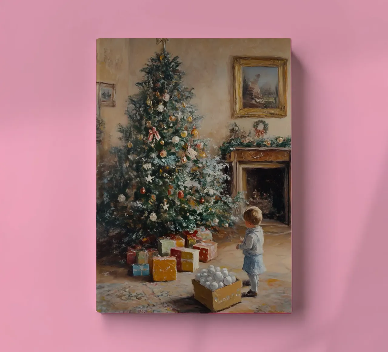 Child's First Christmas - Joyful Tree Decorating Art notebook by ClubArt