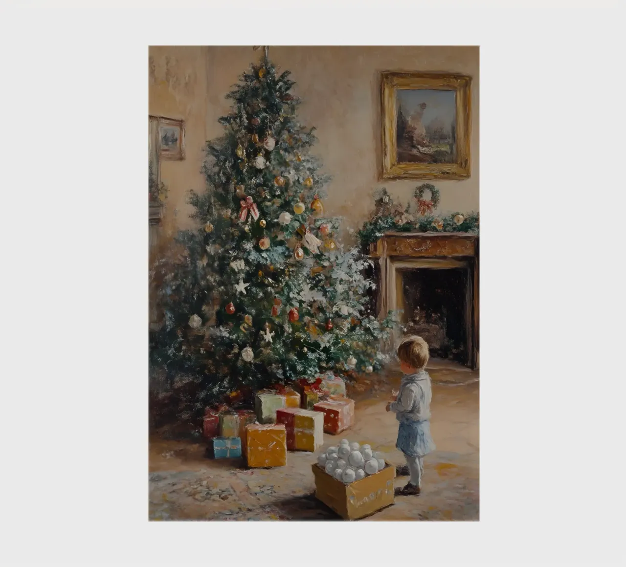 Child's First Christmas - Joyful Tree Decorating Art notebook by ClubArt