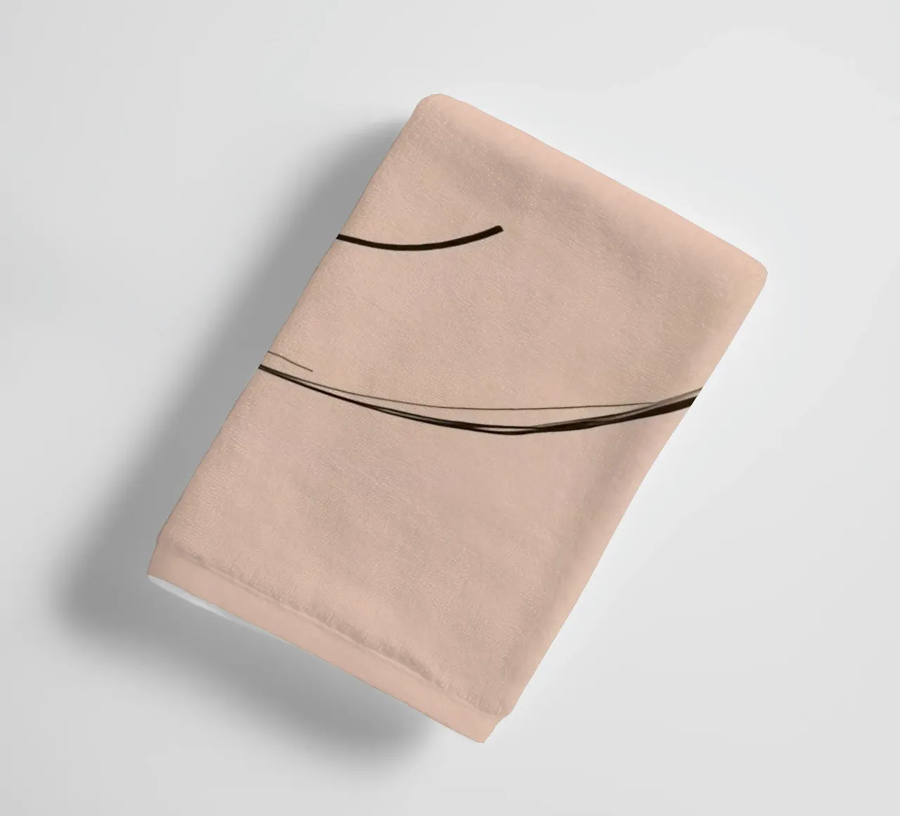 Simple smiley face illustration on a plain peach background towel by DesignDoodle