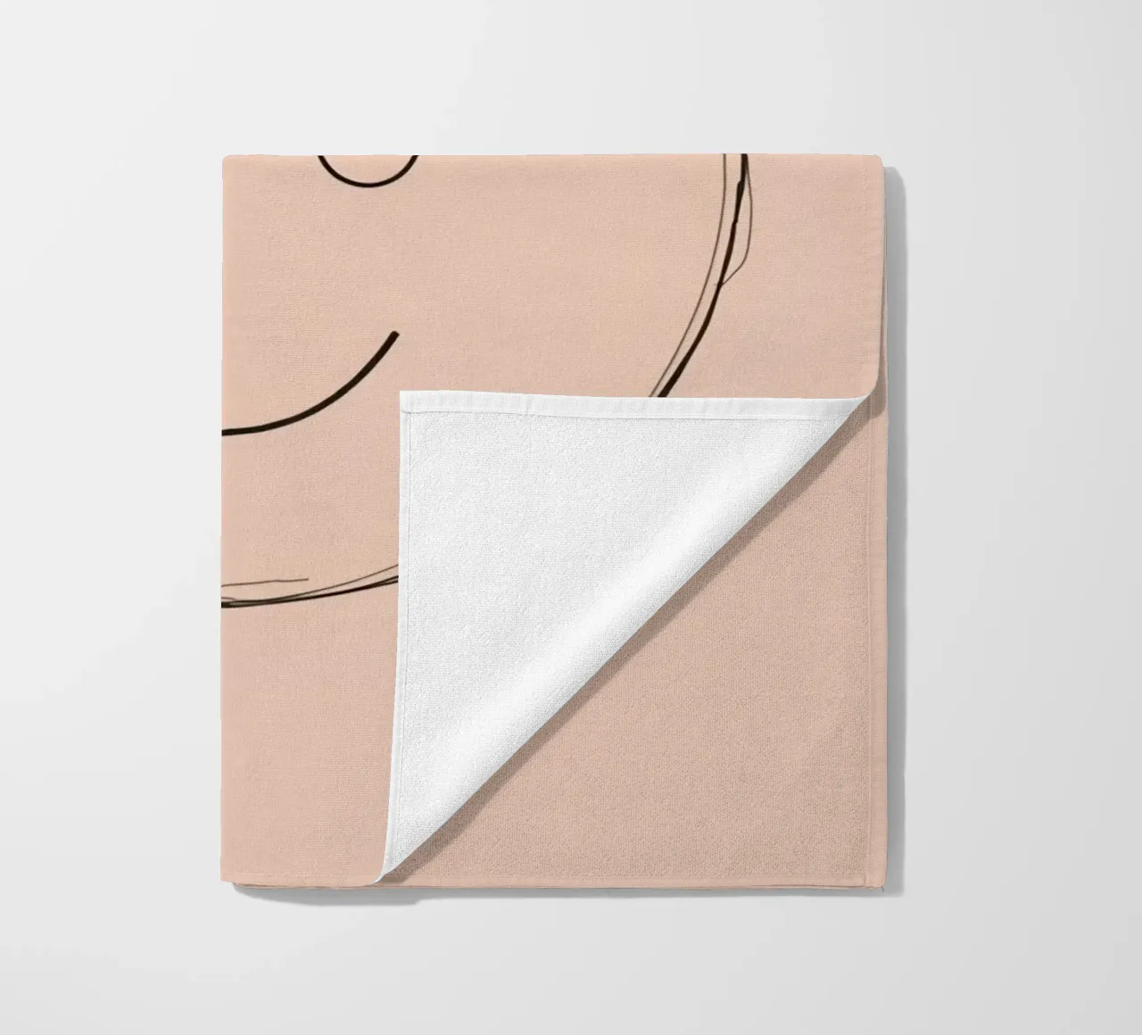 Illustrazione di una semplice faccina sorridente su sfondo color pesca telo mare da DesignDoodle