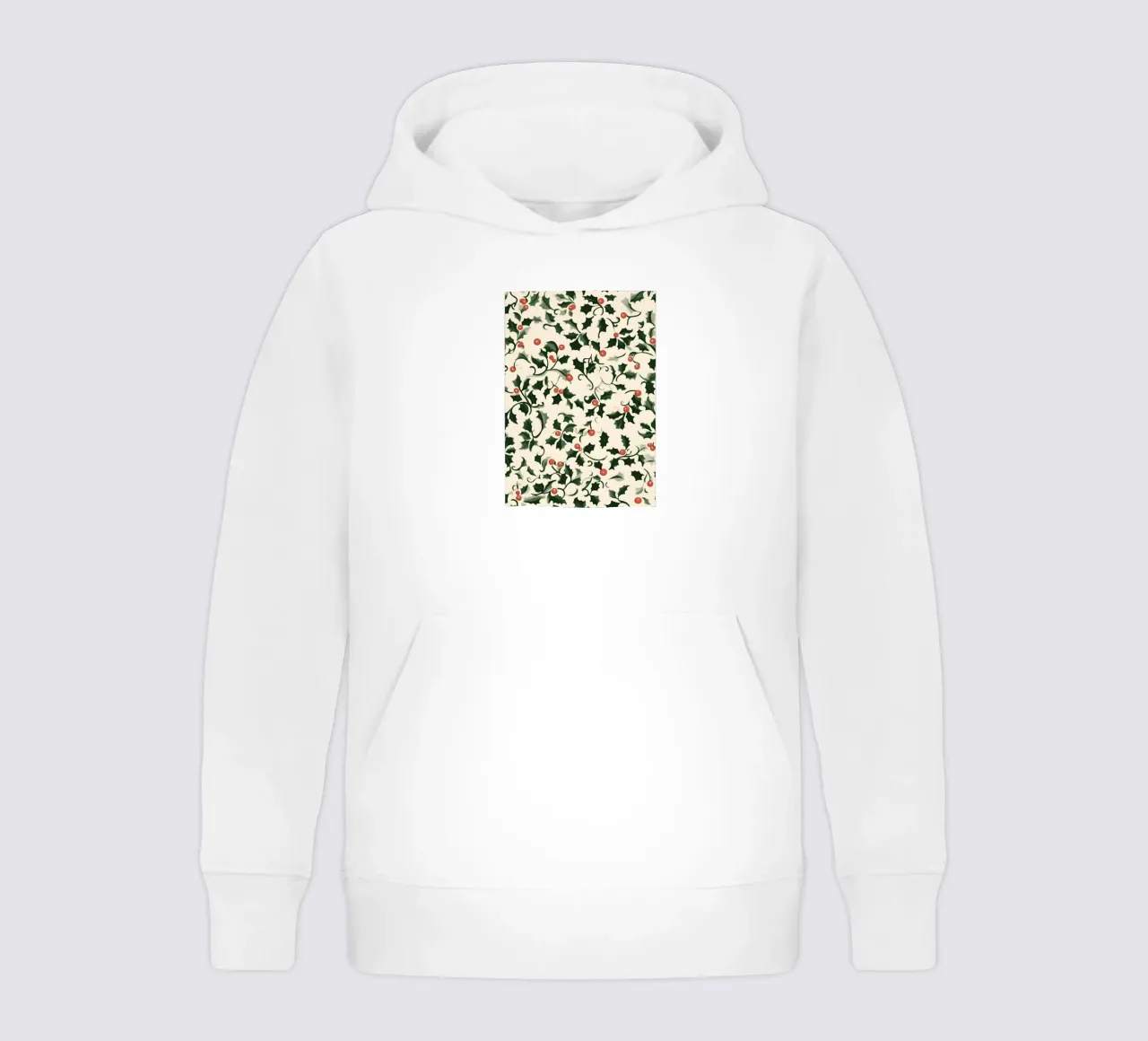 Festliches Stechpalmenmuster - Klassische botanische Weihnachtskunst Kinder Hoodie von ClubArt