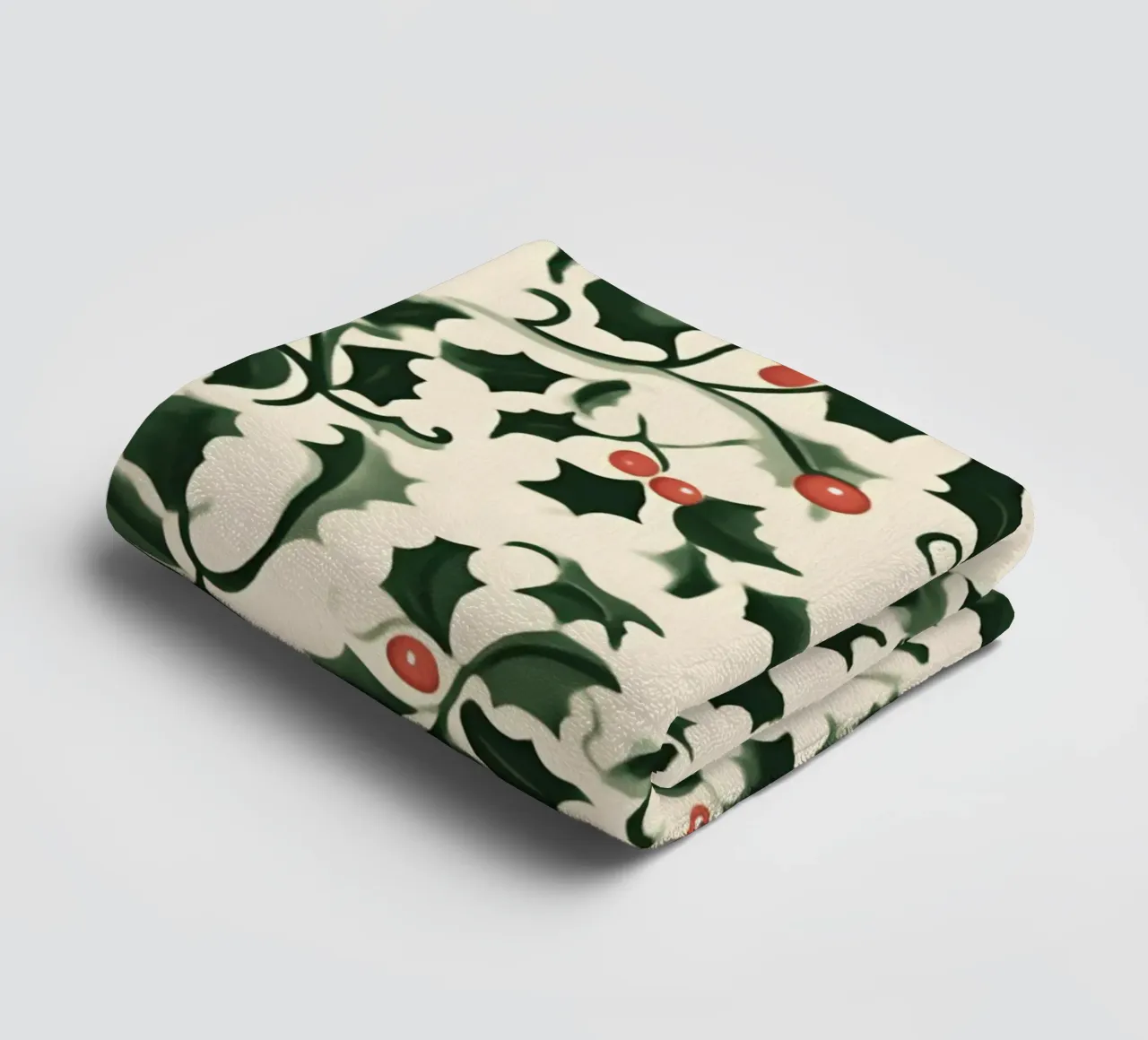Feestelijk Hulstpatroon - Klassieke Botanische Kerstkunst badhanddoek van ClubArt