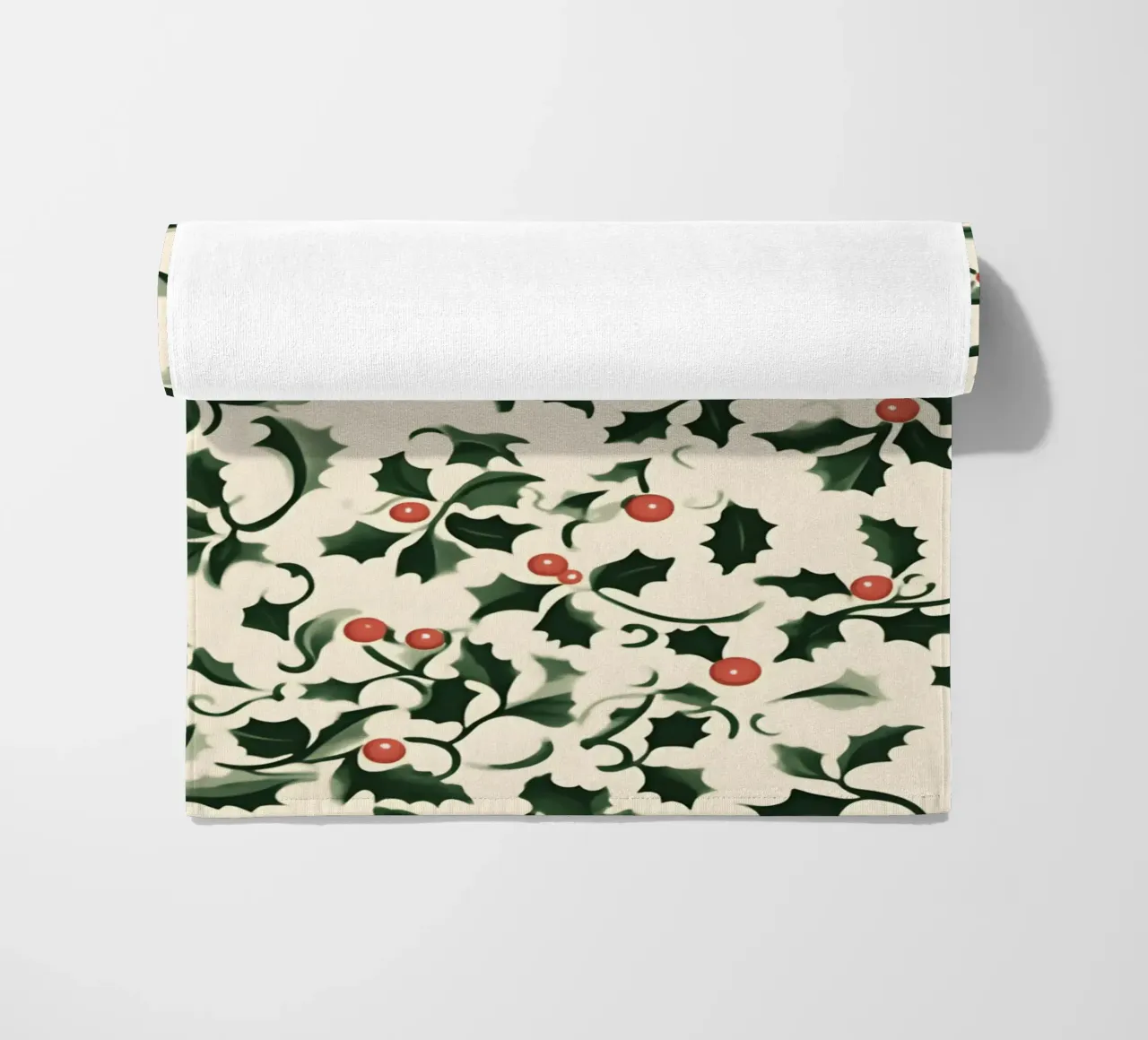 Motif de houx festif - Art botanique classique de Noël serviette de plage de ClubArt