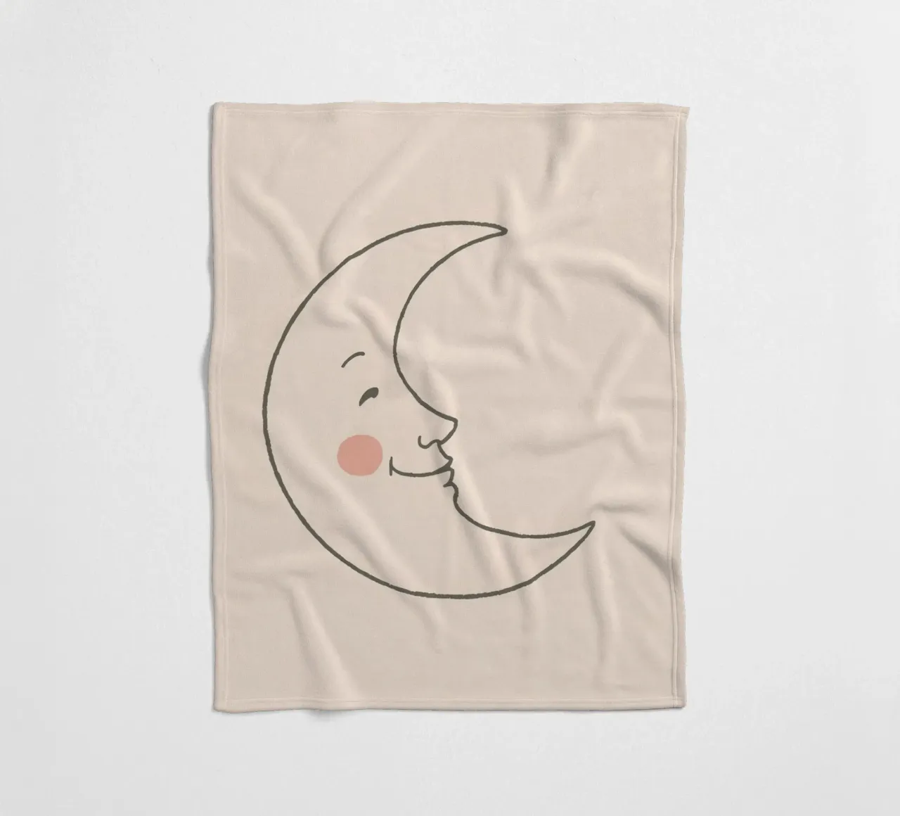 Illustration d'une lune joyeuse avec un visage souriant sur une lumière d'art plaid polaire de DesignDoodle