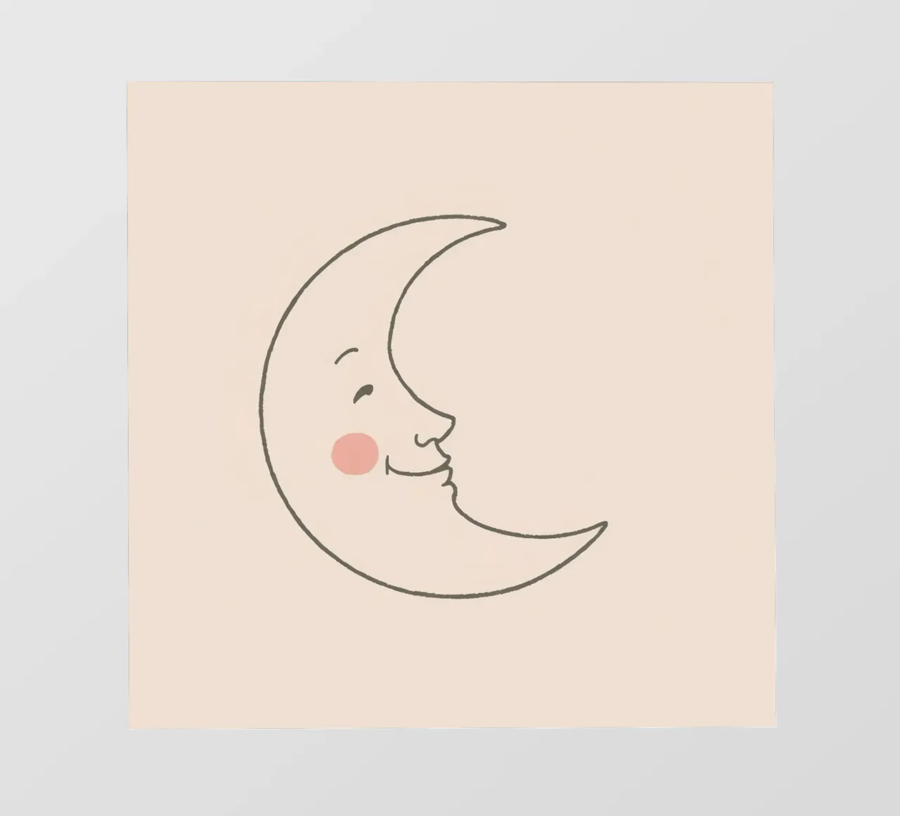 Illustration d'une lune joyeuse avec un visage souriant sur une lumière d'art bâche pvc de DesignDoodle