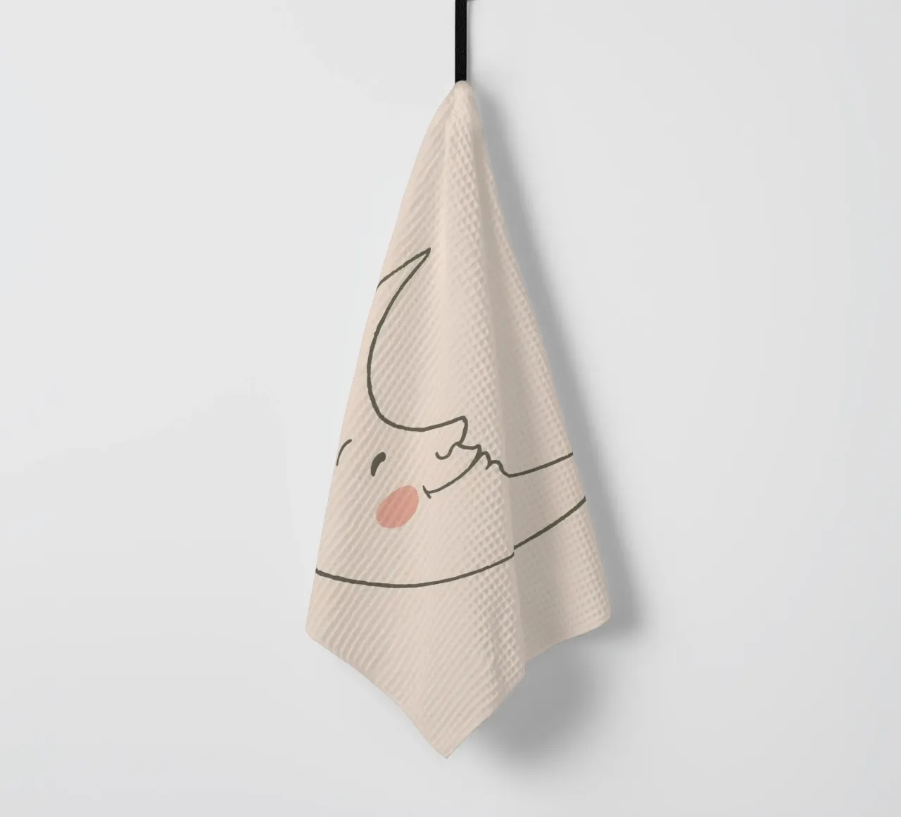 Illustration d'une lune joyeuse avec un visage souriant sur une lumière d'art torchon de DesignDoodle