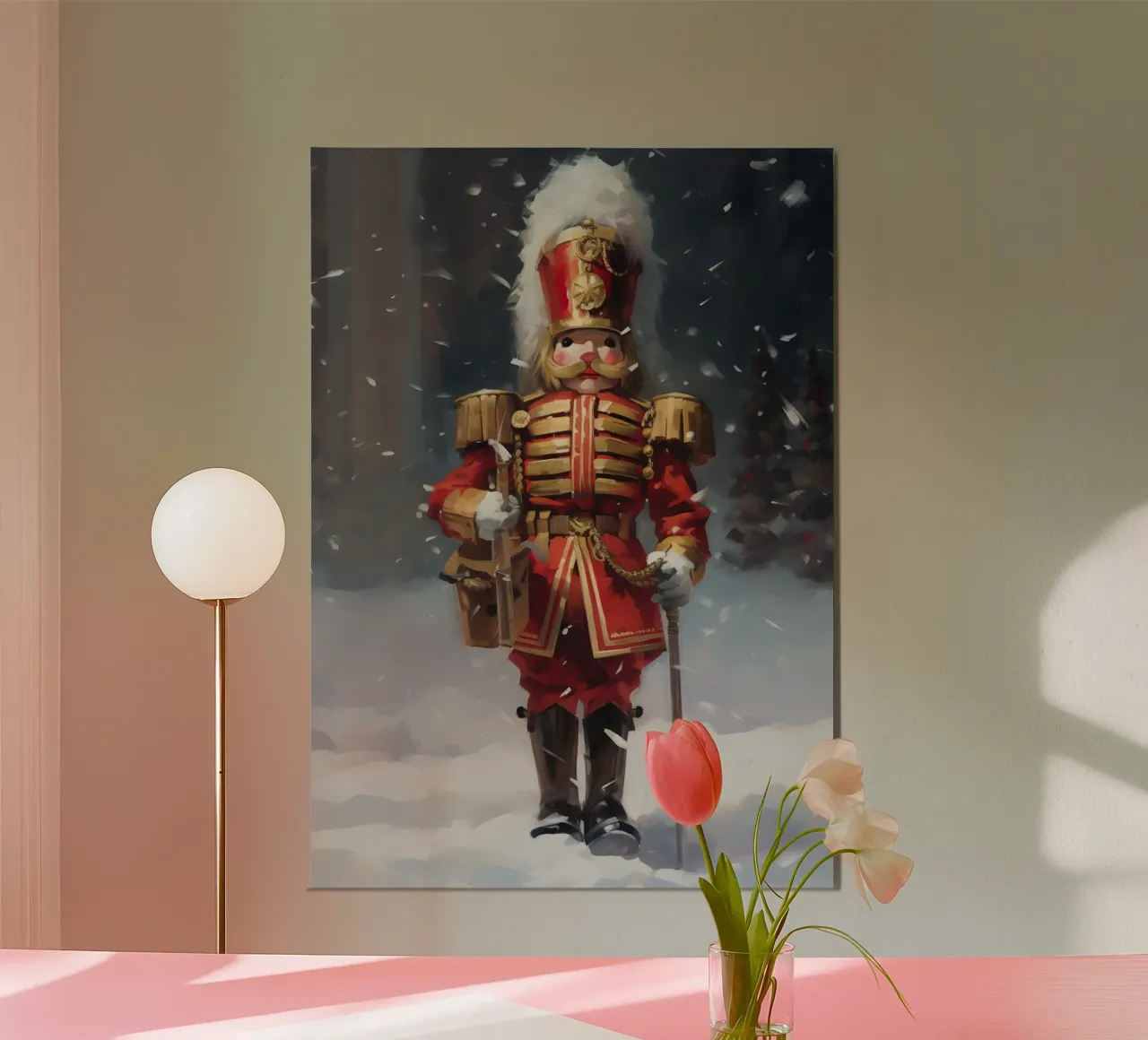 Klassischer Nussknacker-Soldat - Festliche Winterkunst Poster mit Kunststoffrahmen von ClubArt