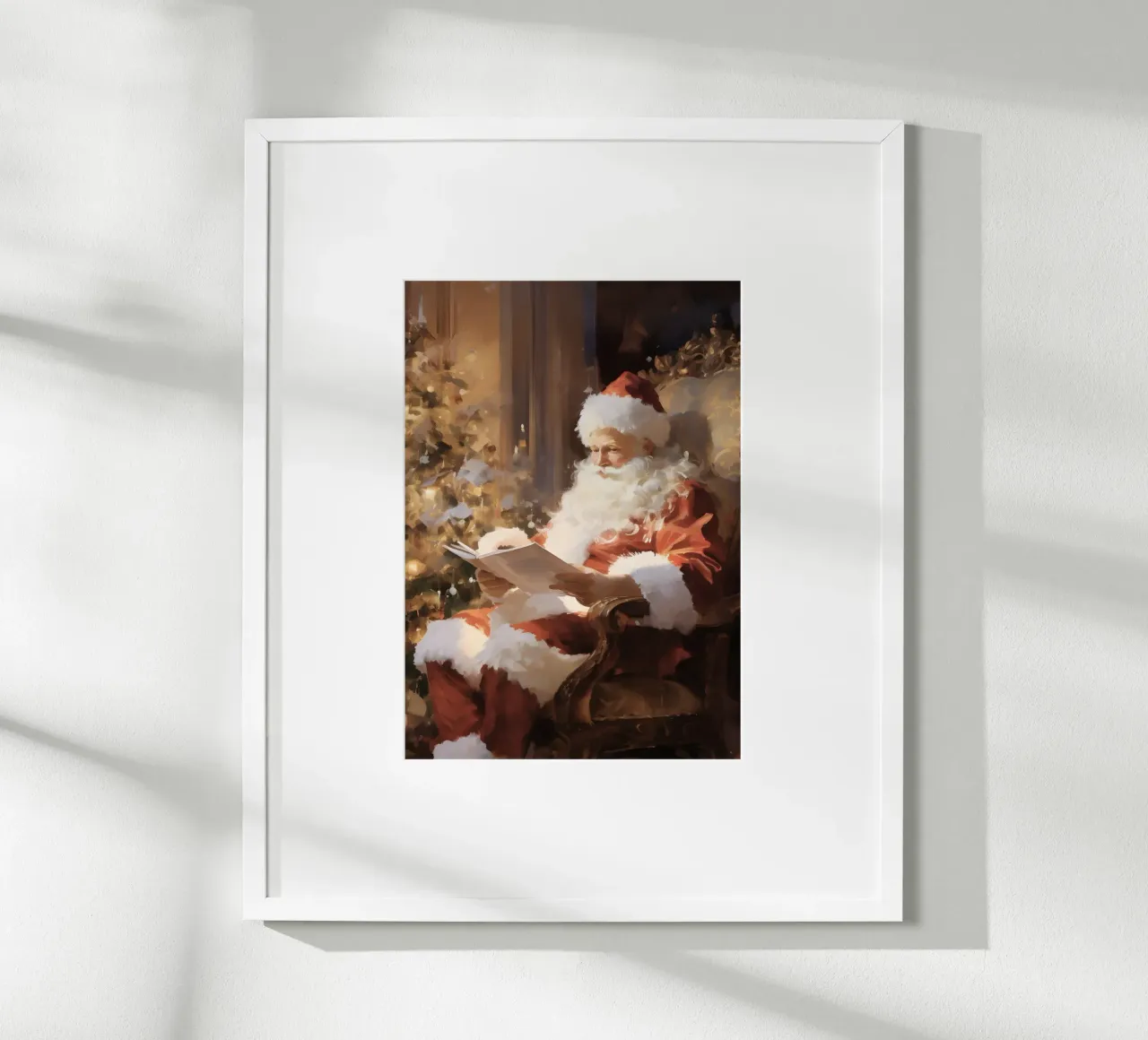 Lecture du Père Noël - Art de l'heure du conte de Noël hahnemühle de ClubArt
