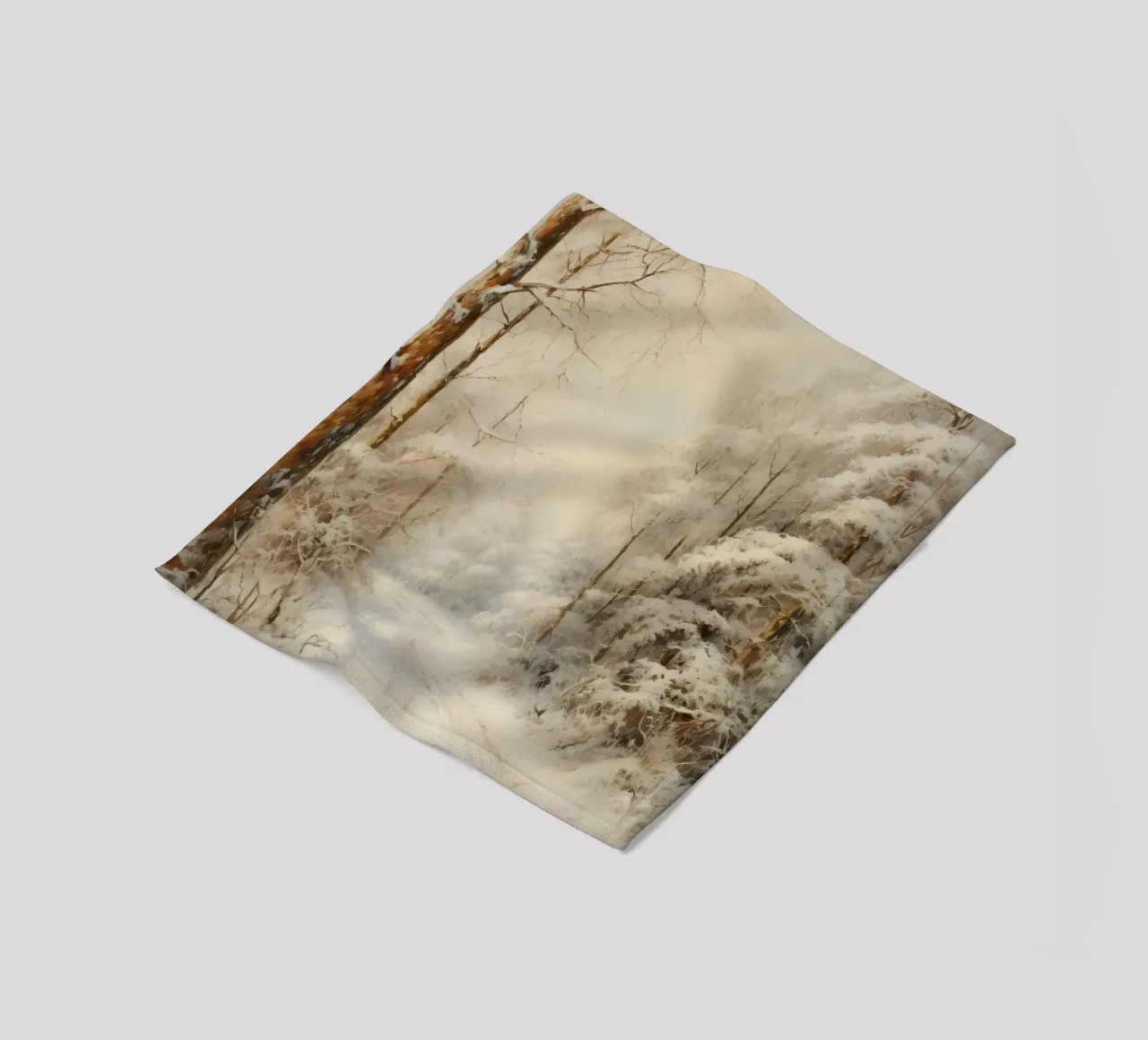 Winding Snowy Path - Enchanting Winter Forest Art fleece blanket by ClubArt