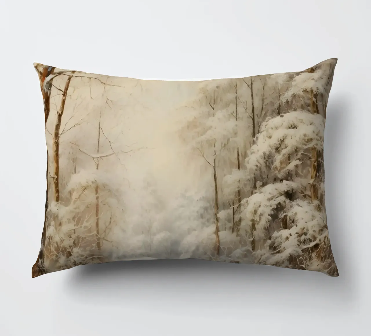 Winding Snowy Path - Enchanting Winter Forest Art decorative cushion by ClubArt