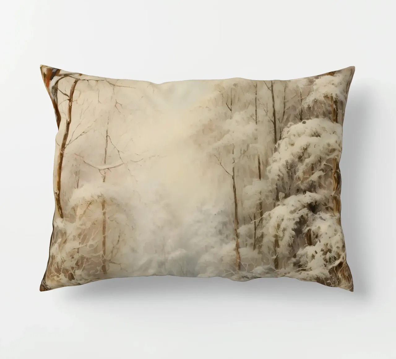 Winding Snowy Path - Enchanting Winter Forest Art decorative cushion by ClubArt