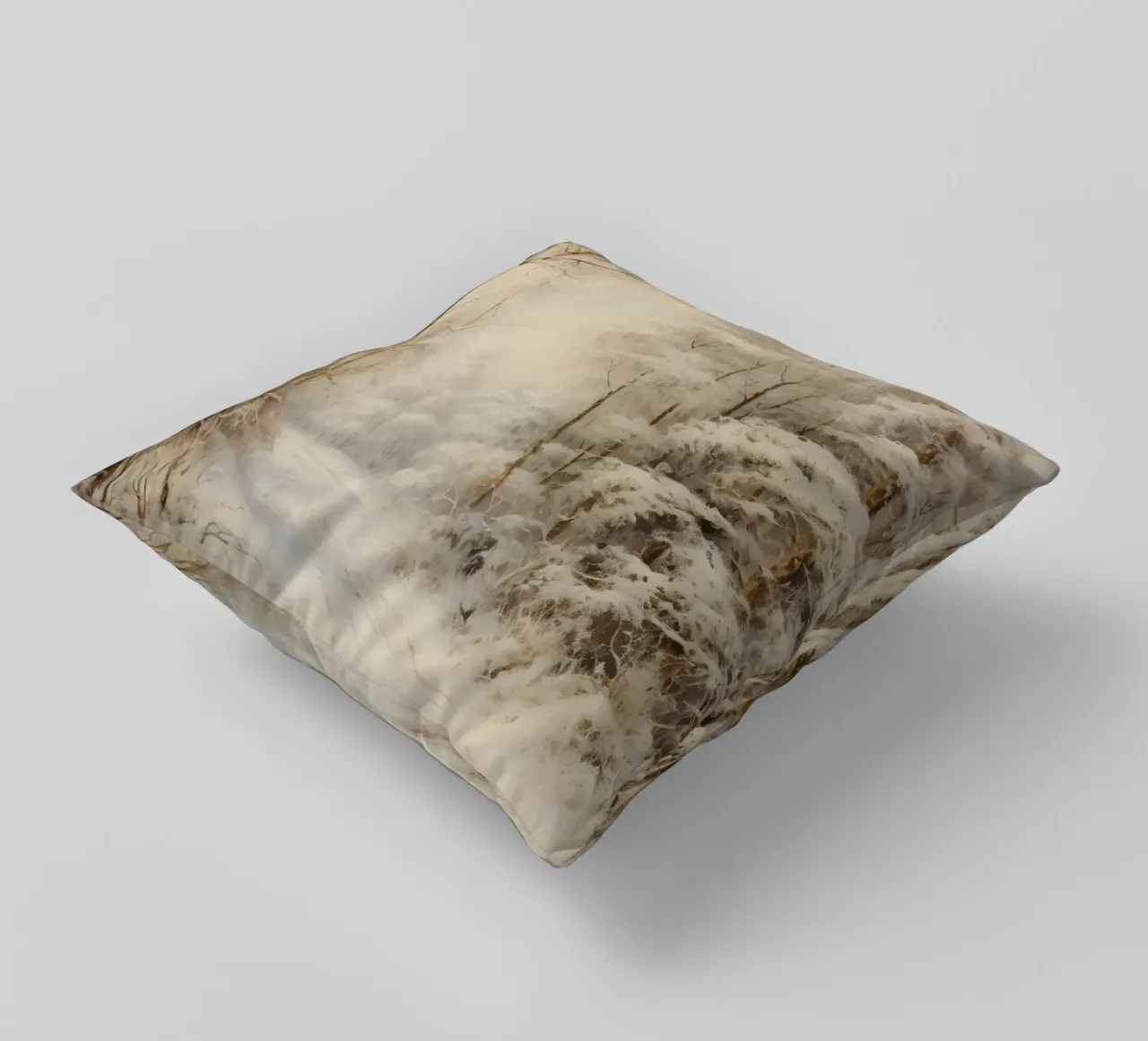 Winding Snowy Path - Enchanting Winter Forest Art decorative cushion by ClubArt