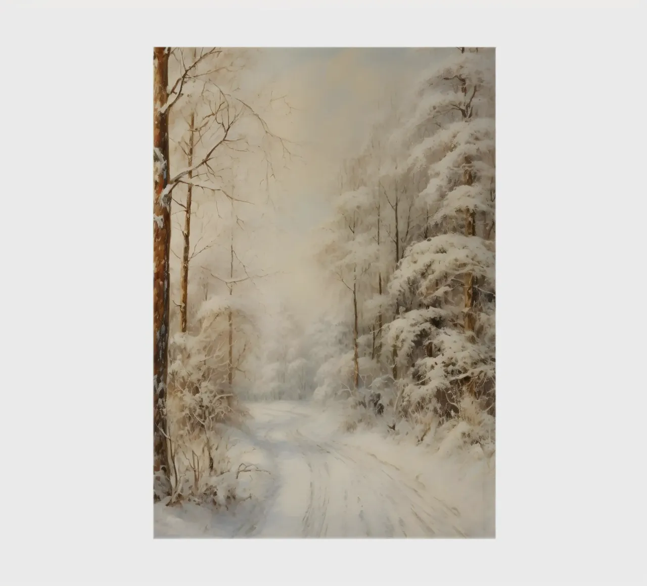 Winding Snowy Path - Enchanting Winter Forest Art notebook by ClubArt