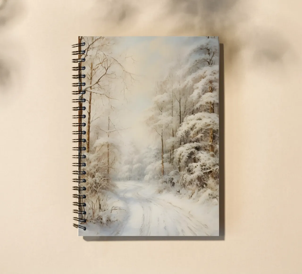 Winding Snowy Path - Enchanting Winter Forest Art spiral notebook by ClubArt