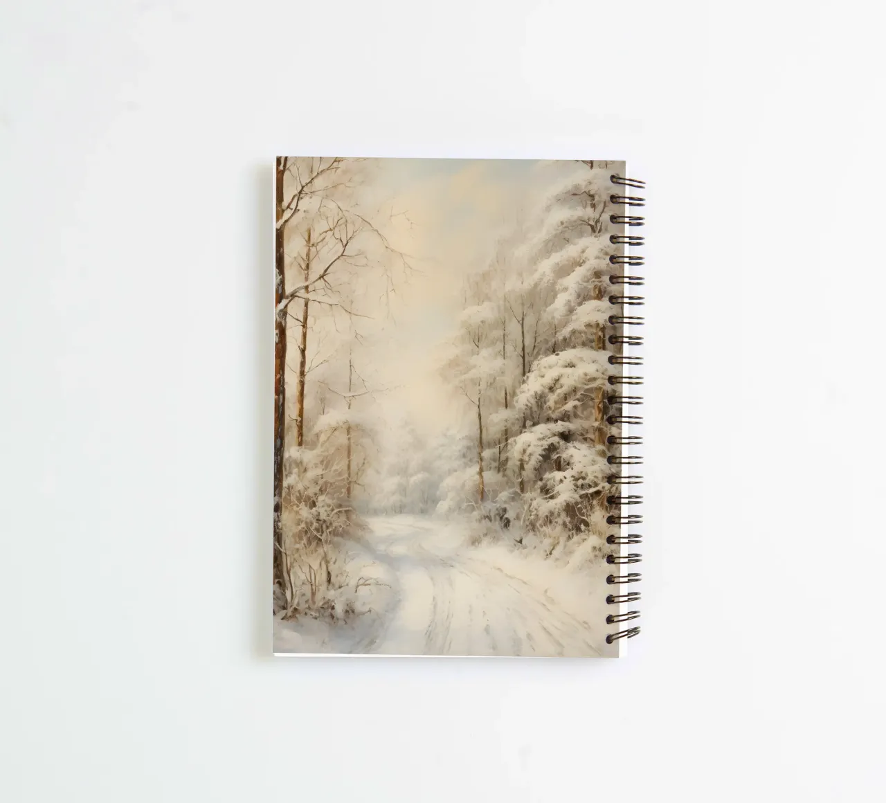 Winding Snowy Path - Enchanting Winter Forest Art spiral notebook by ClubArt