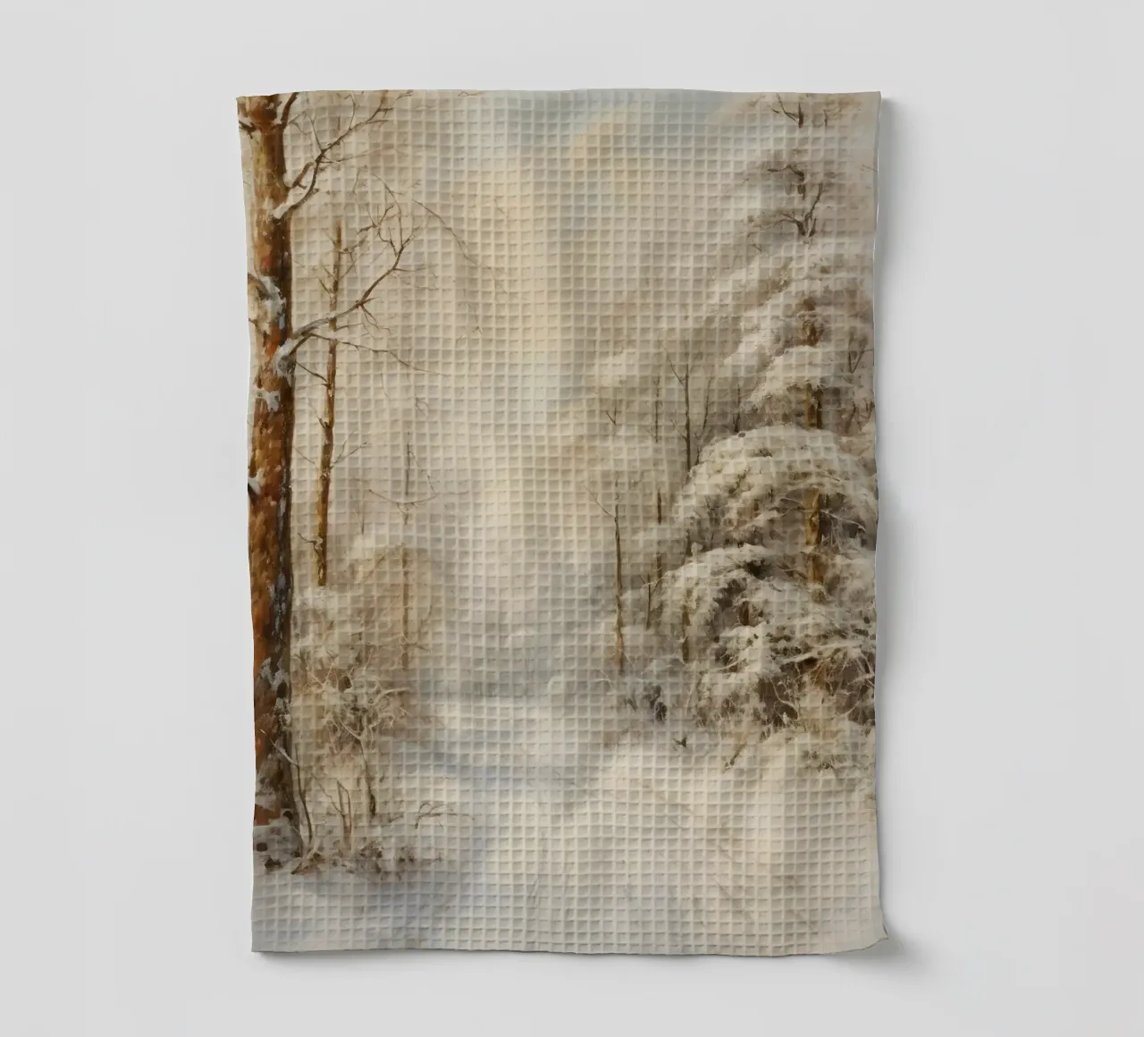 Winding Snowy Path - Enchanting Winter Forest Art tea towel by ClubArt