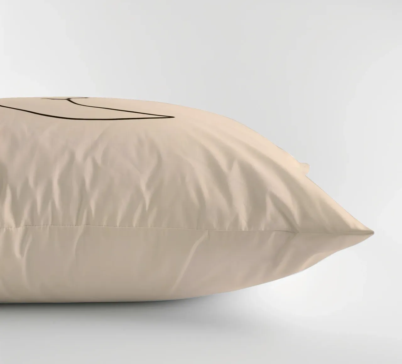 Crescent moon with a smiling face on a soft background decorative cushion by DesignDoodle