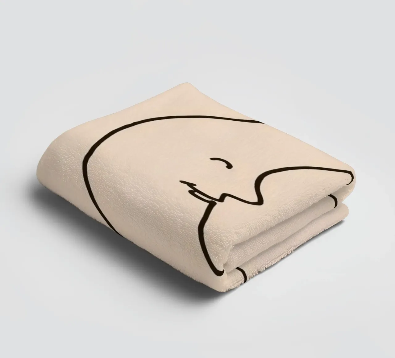 Crescent moon with a smiling face on a soft background towel by DesignDoodle