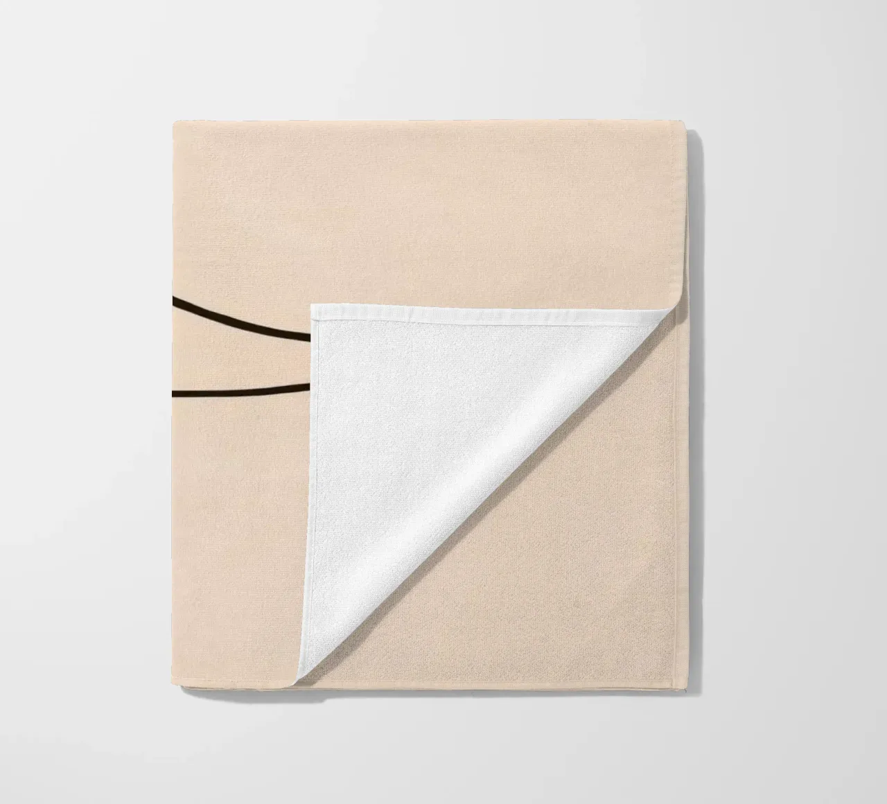 Crescent moon with a smiling face on a soft background beach towel by DesignDoodle