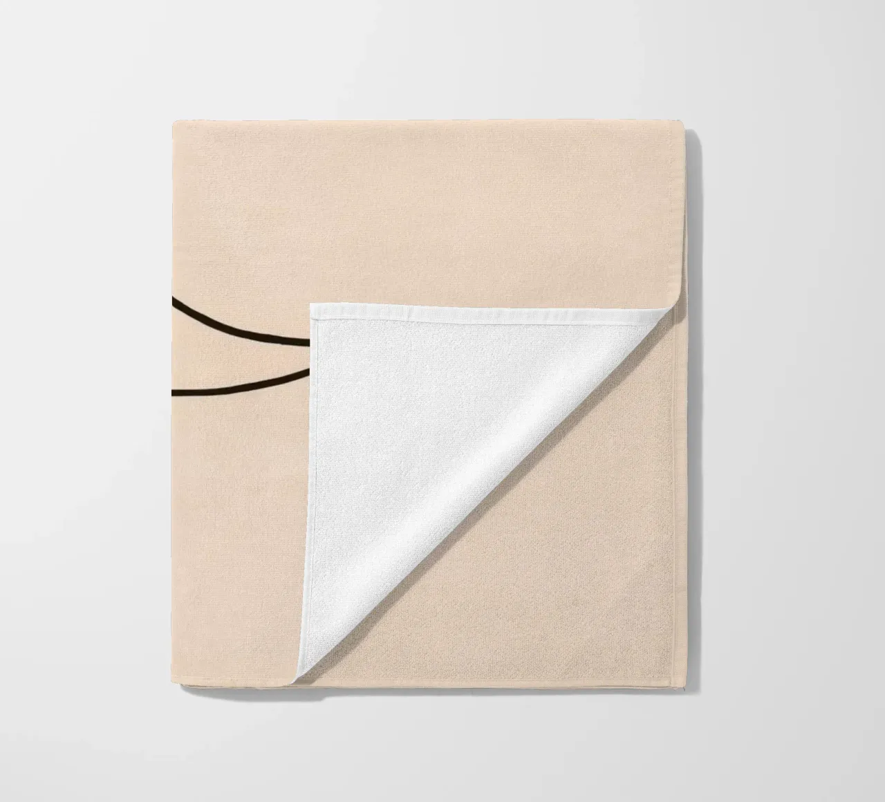 Crescent moon with a smiling face on a soft background beach towel by DesignDoodle