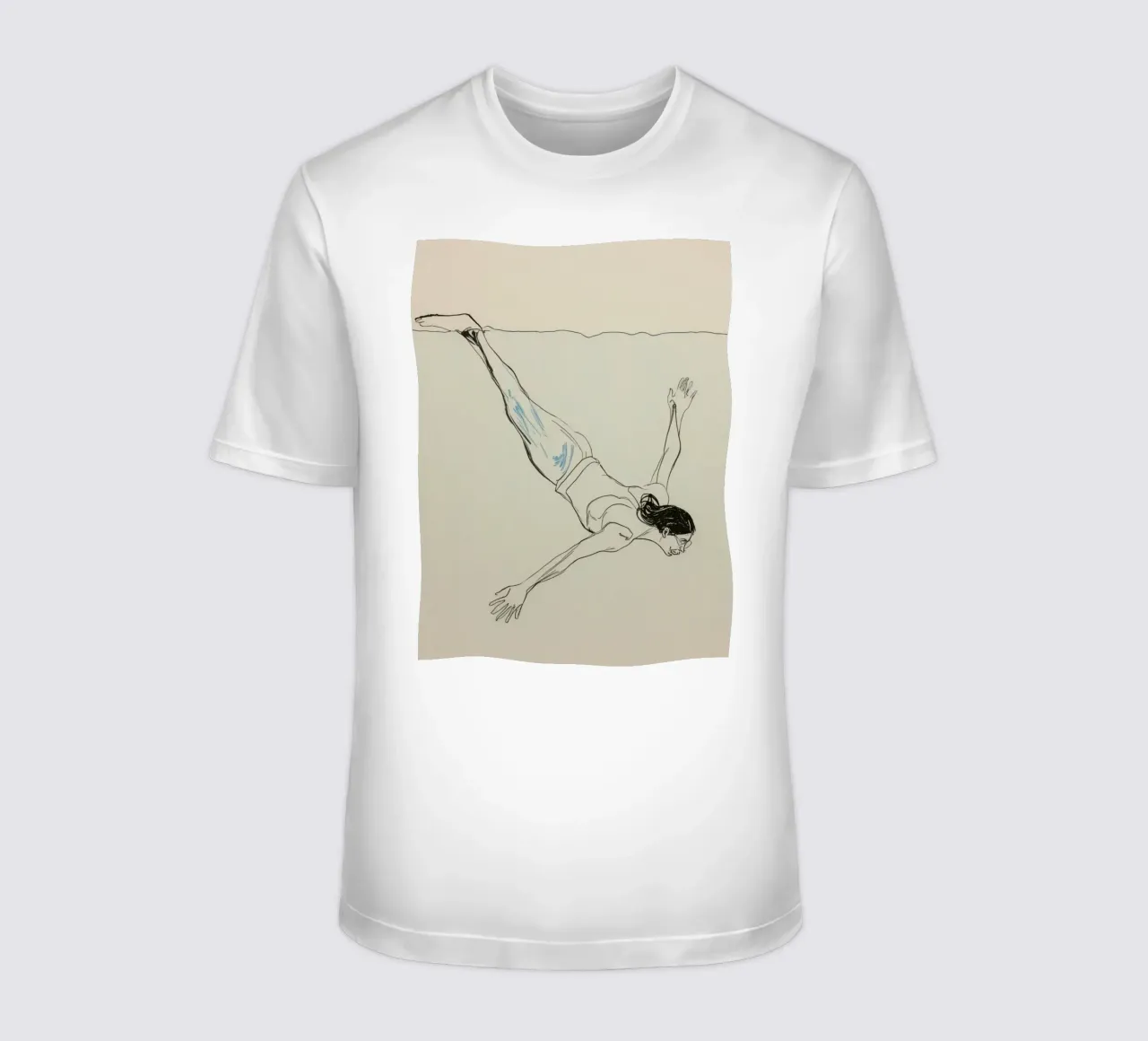 Subacqueo che esegue un'aggraziata discesa subacquea in un ambiente tranquillo t-shirt da DesignDoodle