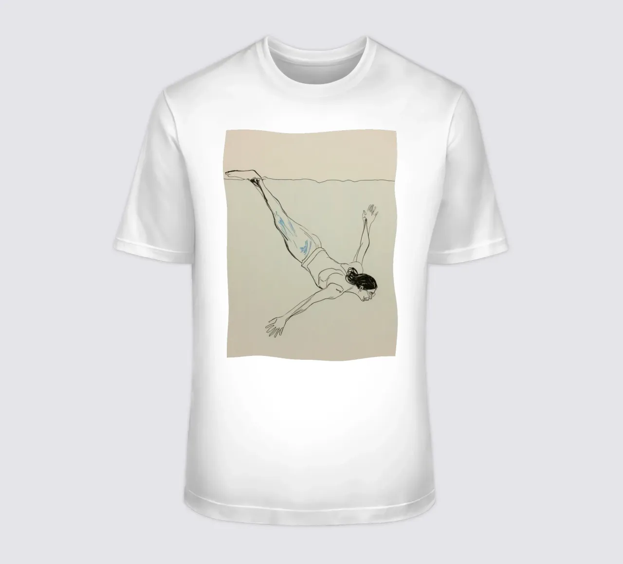 Subacqueo che esegue un'aggraziata discesa subacquea in un ambiente tranquillo t-shirt da DesignDoodle