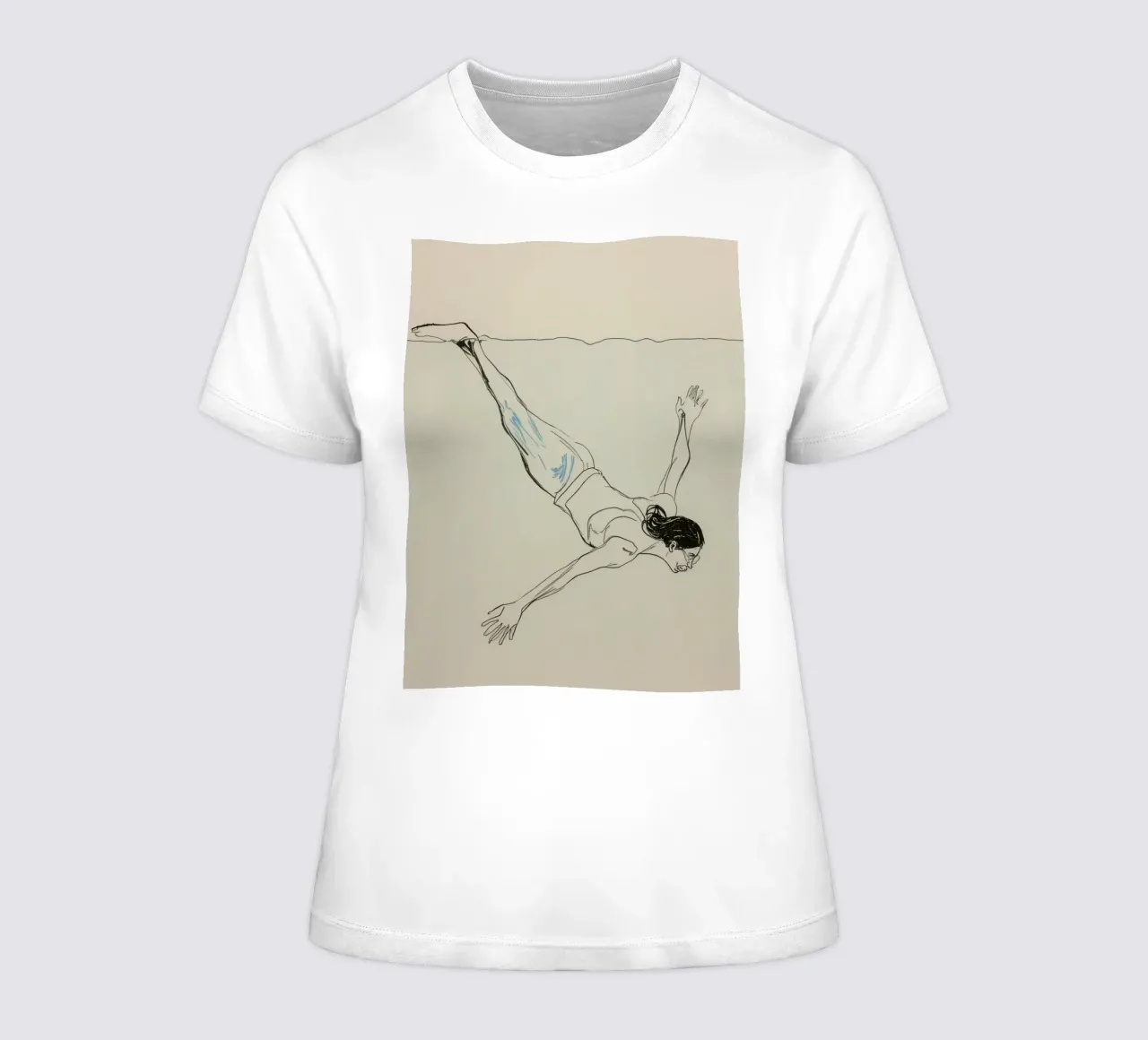 Subacqueo che esegue un'aggraziata discesa subacquea in un ambiente tranquillo t-shirt da donna da DesignDoodle
