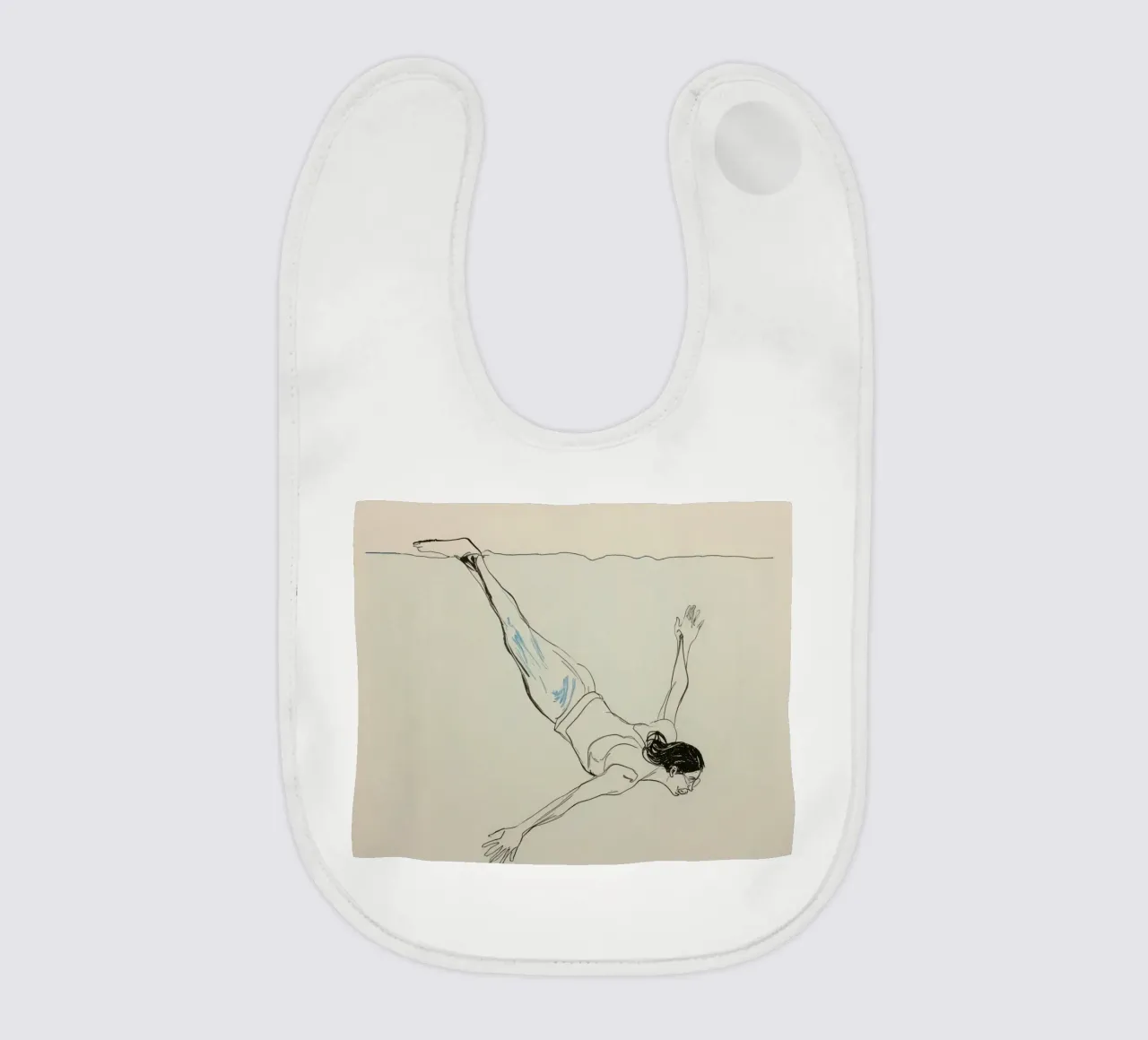 Subacqueo che esegue un'aggraziata discesa subacquea in un ambiente tranquillo bavaglino da DesignDoodle