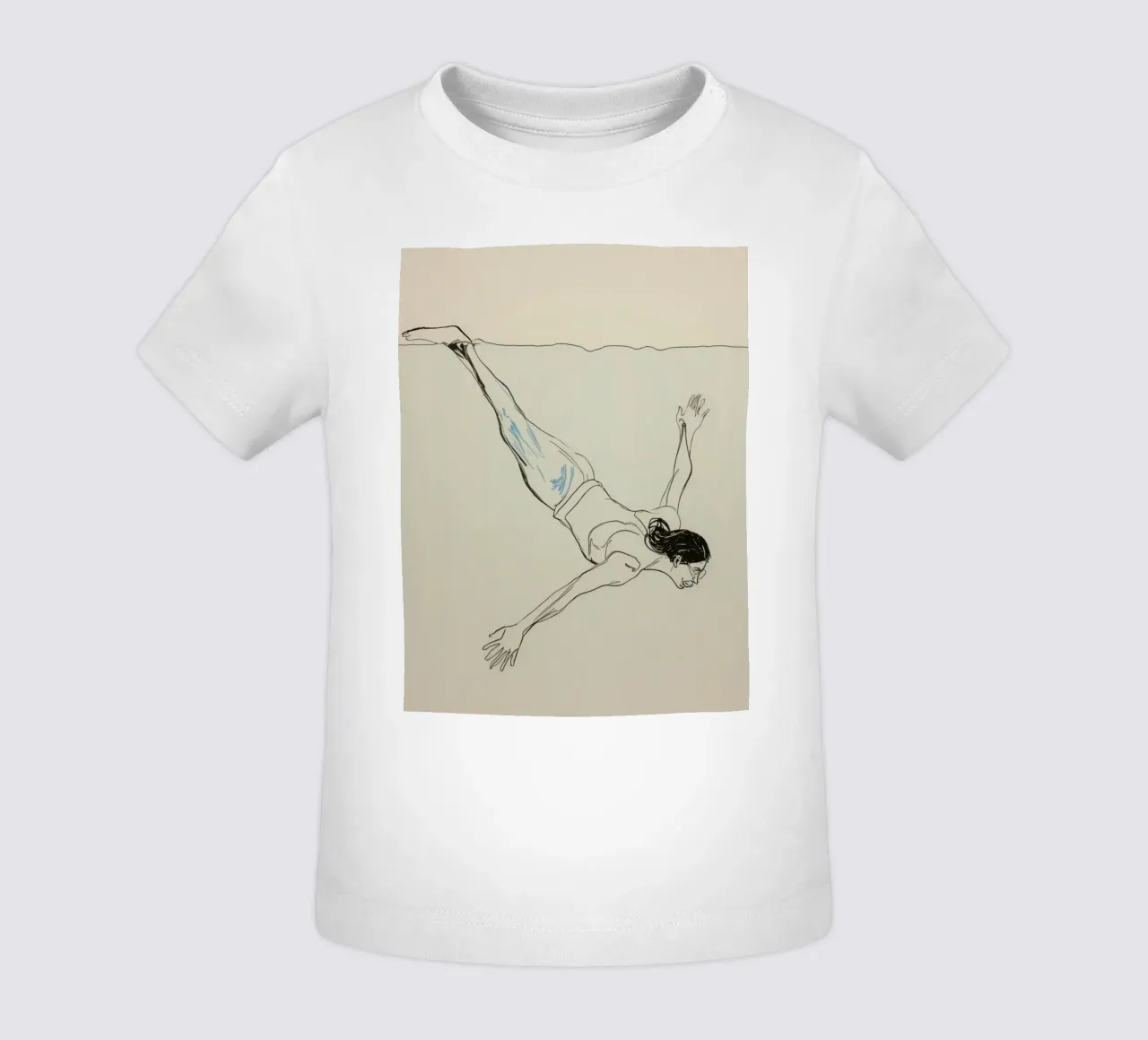 Subacqueo che esegue un'aggraziata discesa subacquea in un ambiente tranquillo maglietta neonato da DesignDoodle