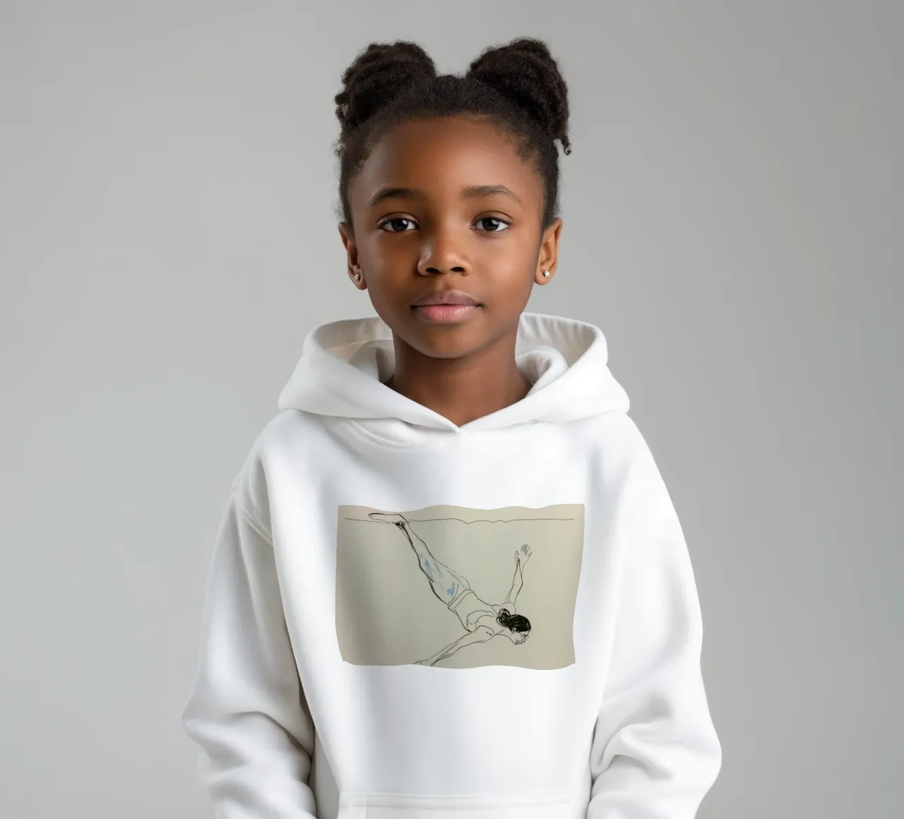 Subacqueo che esegue un'aggraziata discesa subacquea in un ambiente tranquillo felpa bambino con cappuccio da DesignDoodle