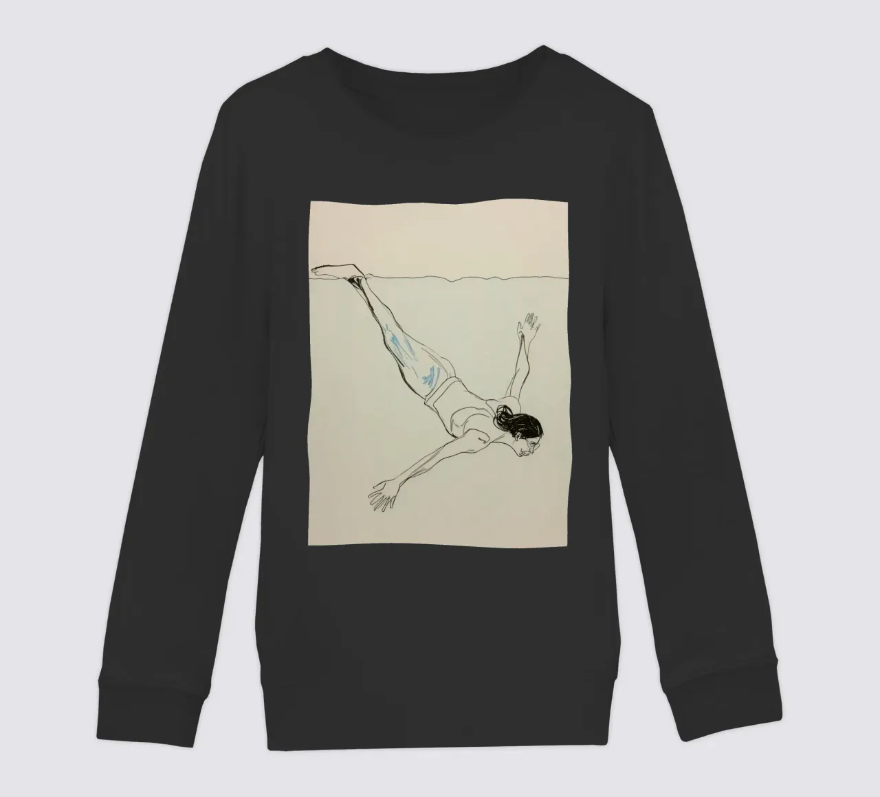 Subacqueo che esegue un'aggraziata discesa subacquea in un ambiente tranquillo felpa bambino da DesignDoodle