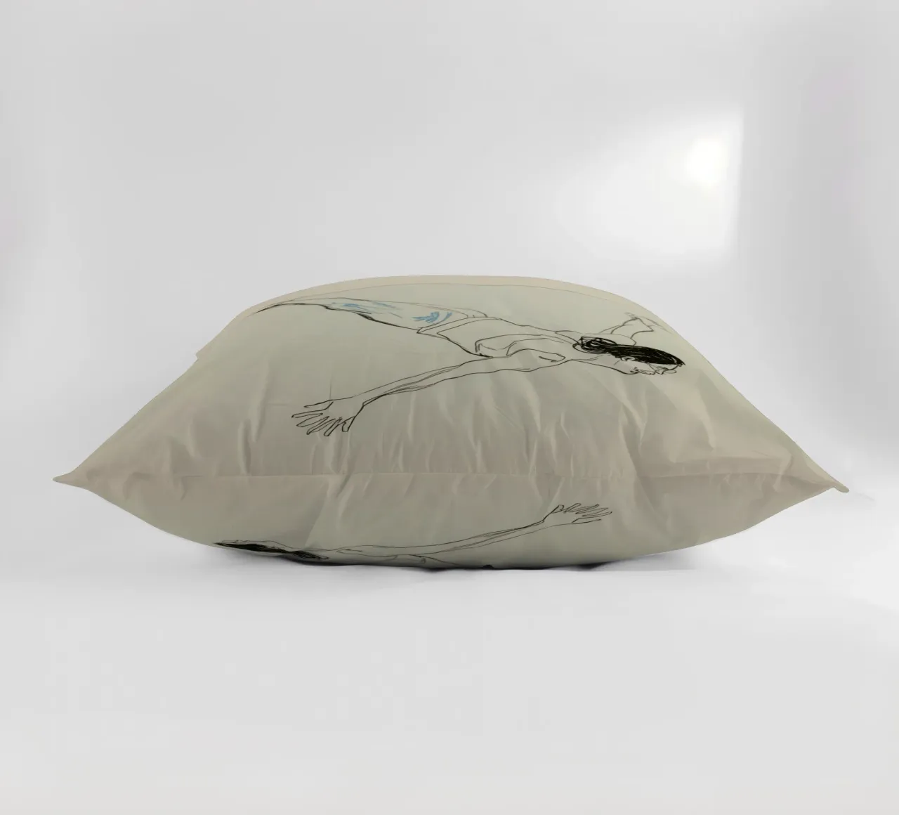 Subacqueo che esegue un'aggraziata discesa subacquea in un ambiente tranquillo cuscino da DesignDoodle