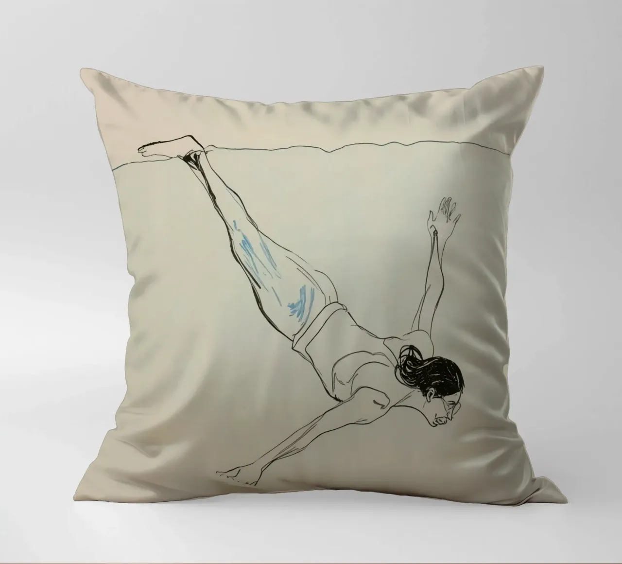 Subacqueo che esegue un'aggraziata discesa subacquea in un ambiente tranquillo cuscino da DesignDoodle