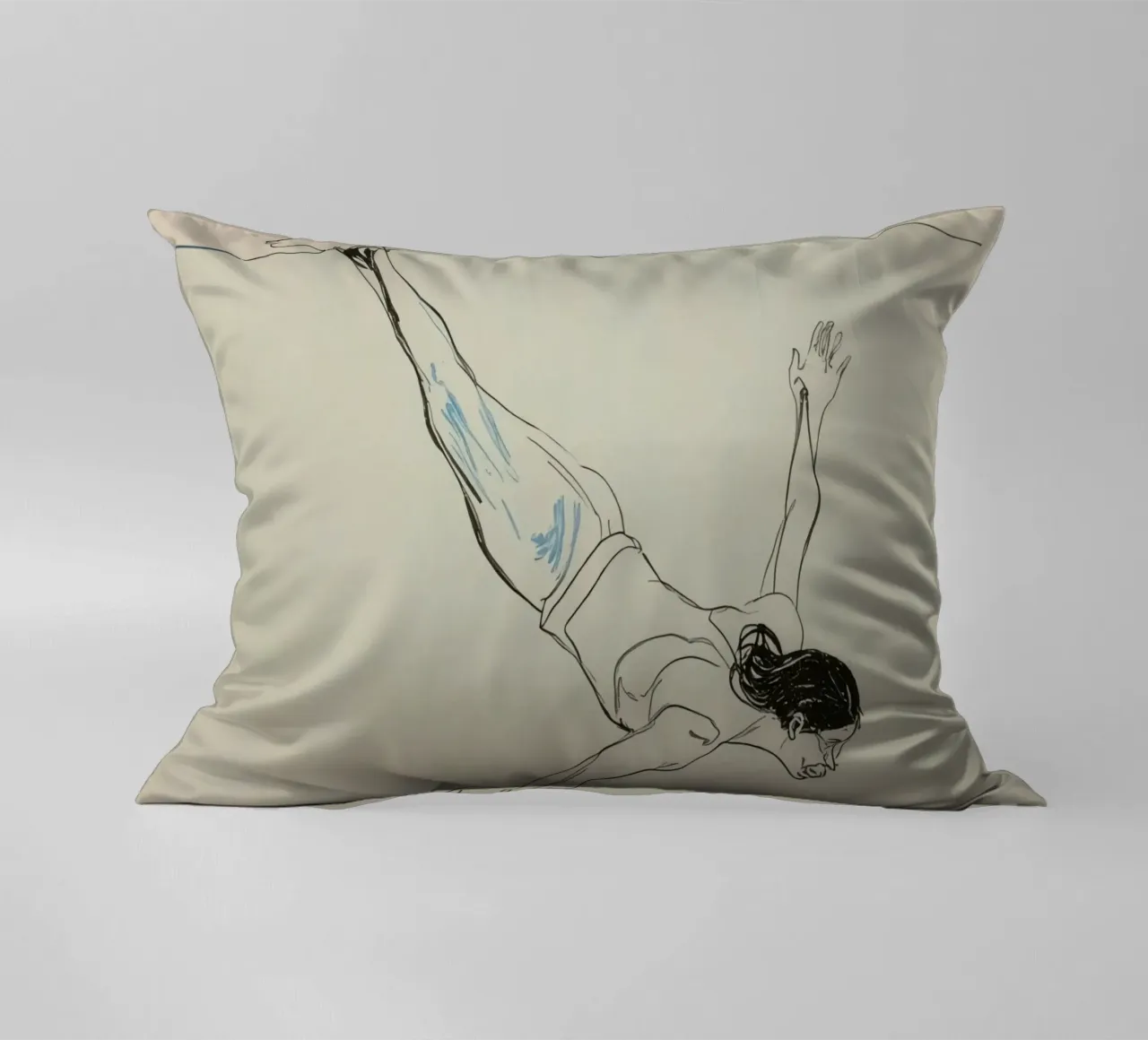 Subacqueo che esegue un'aggraziata discesa subacquea in un ambiente tranquillo cuscino da DesignDoodle